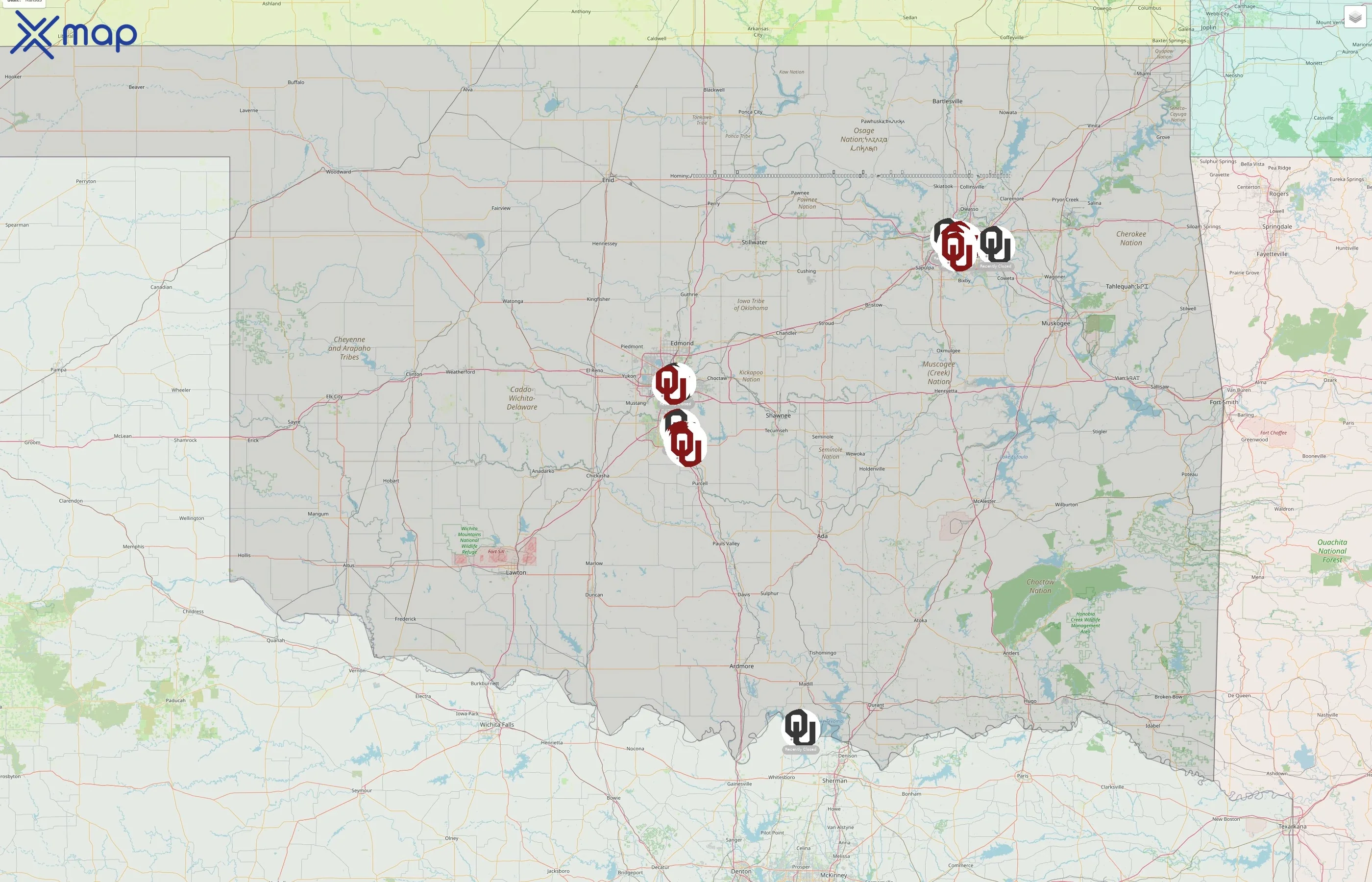 The University of Oklahoma street hotspots