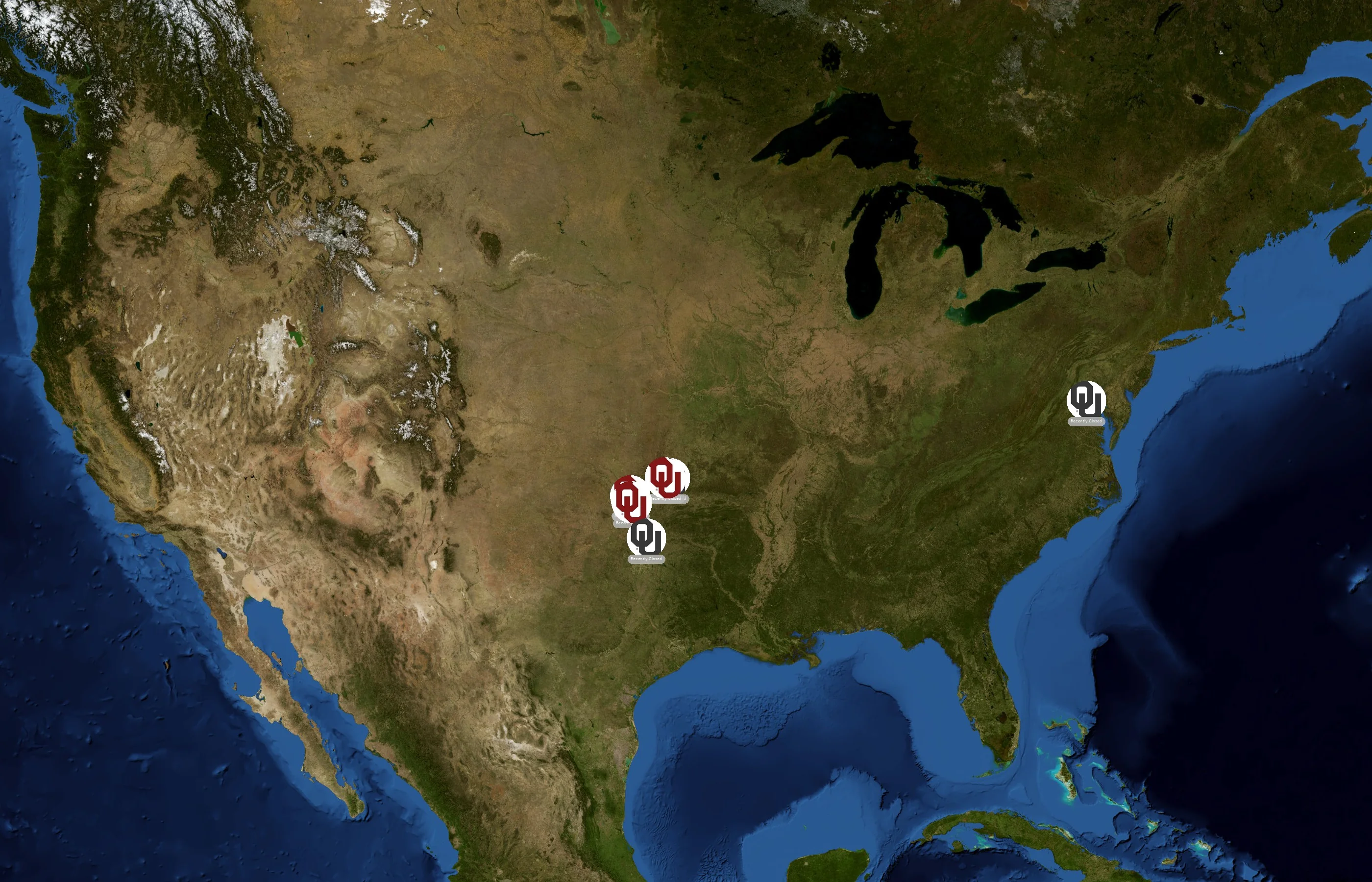 The University of Oklahoma state distribution