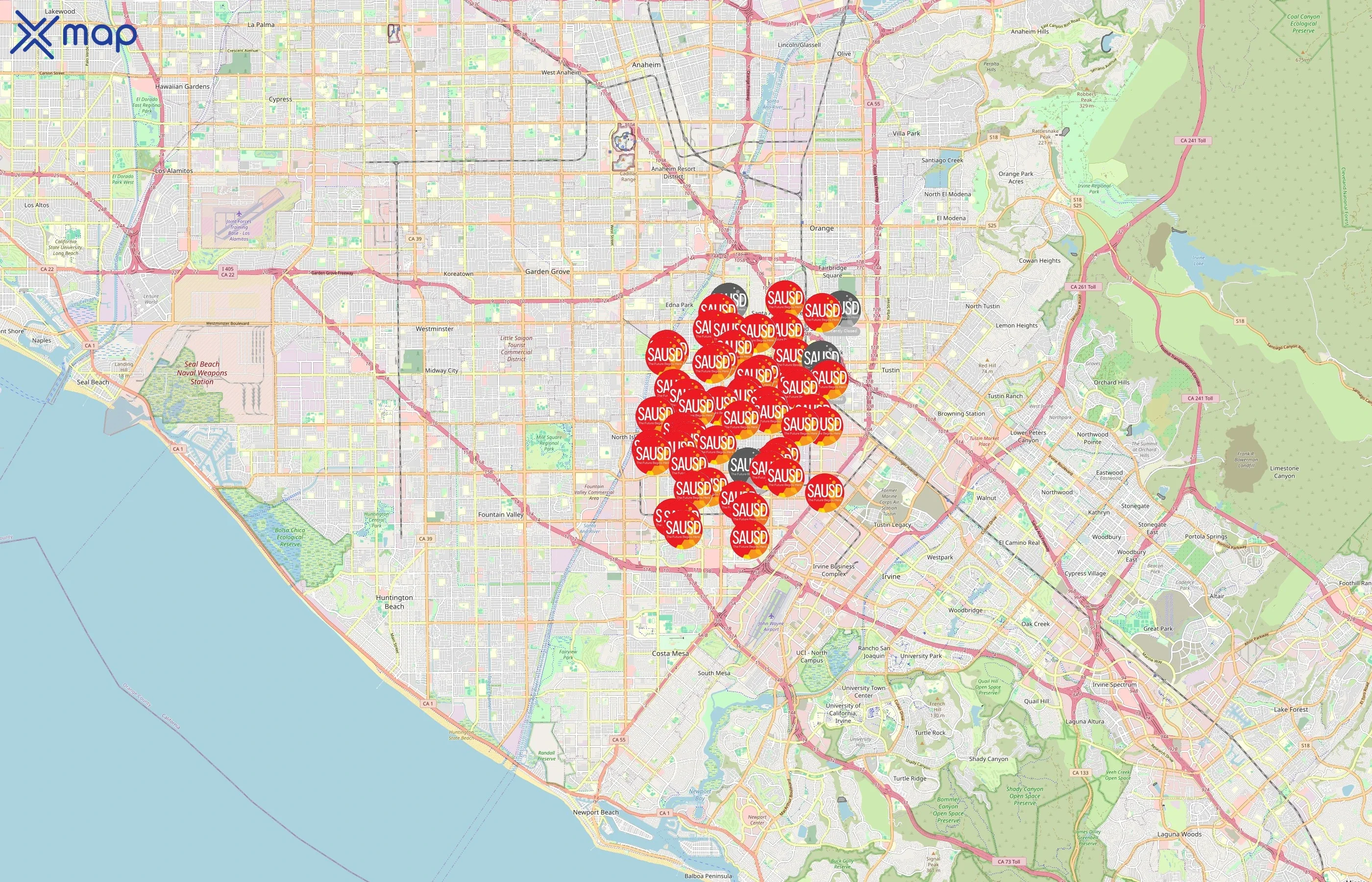 Santa Ana Unified School District area coverage