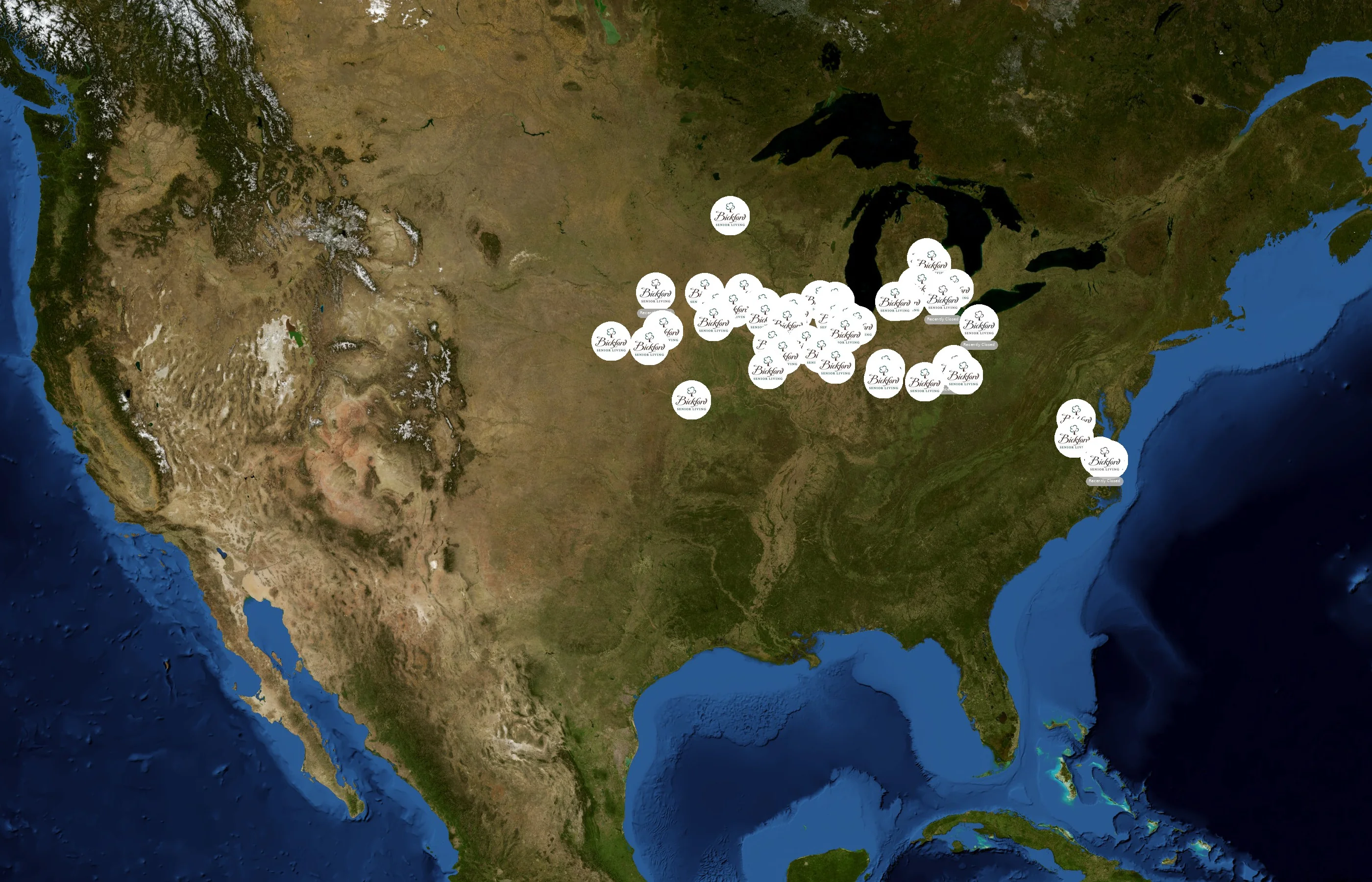 Bickford Senior Living state distribution
