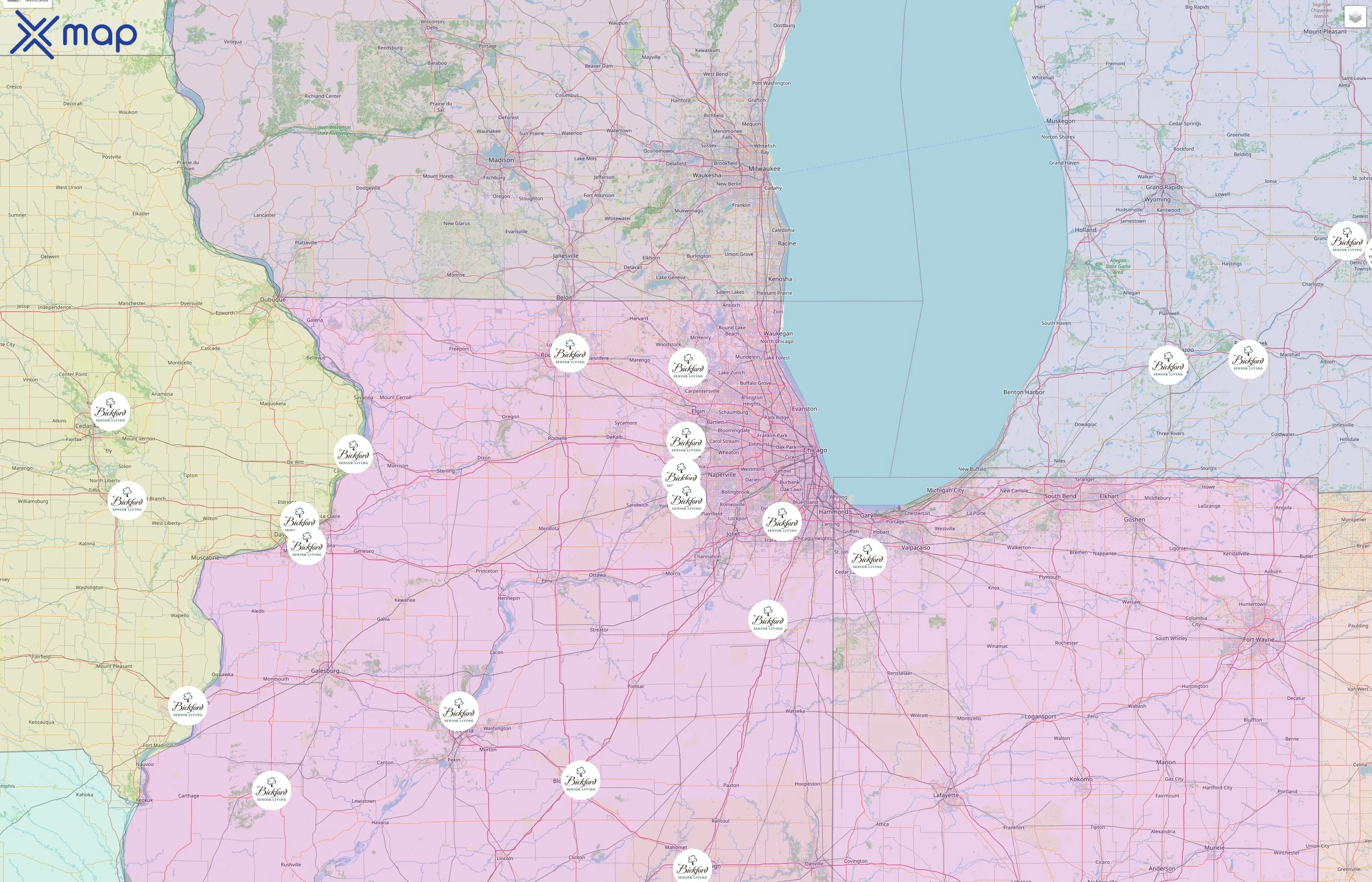 Bickford Senior Living street hotspots