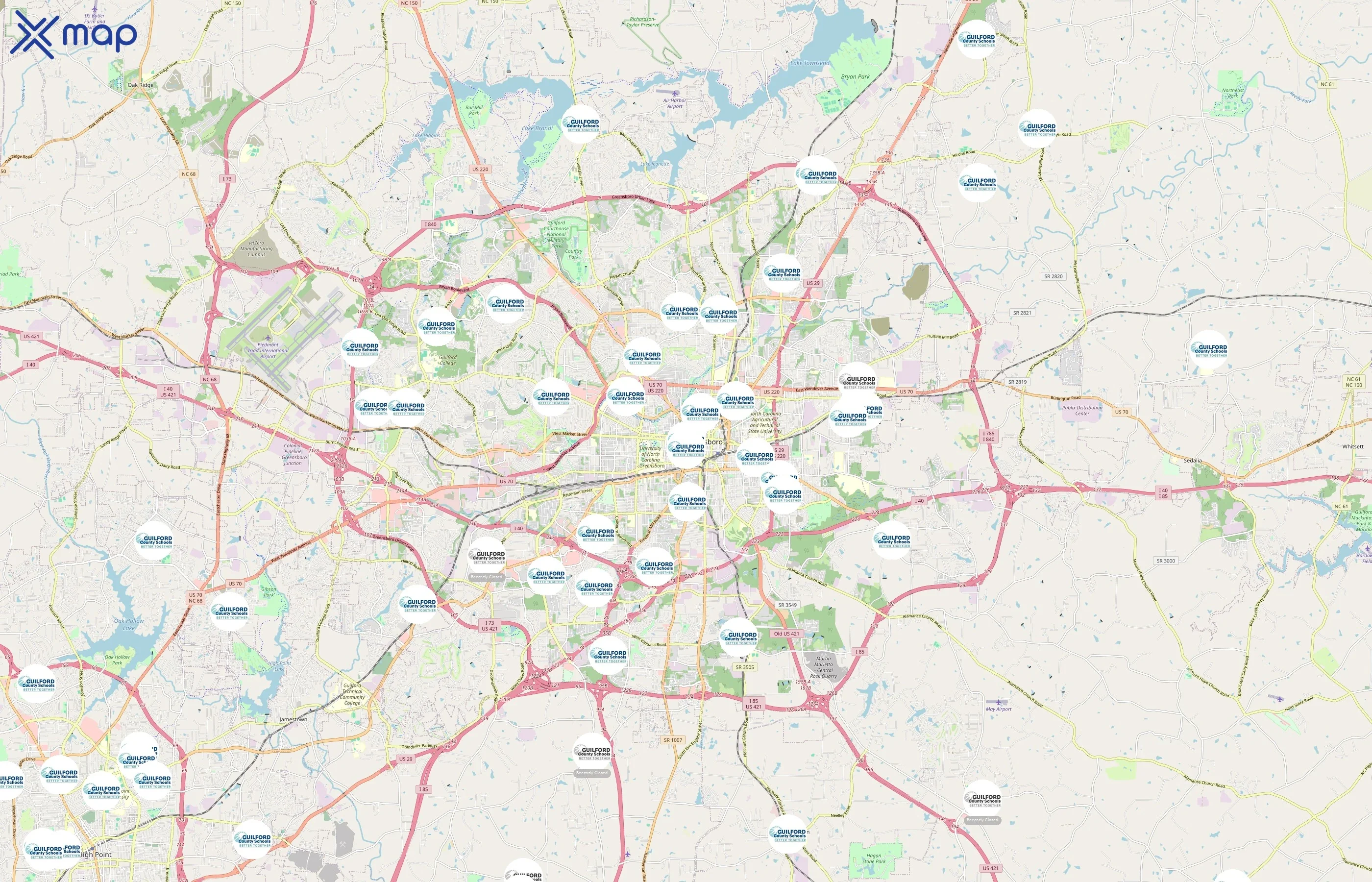 Guilford County Schools area coverage