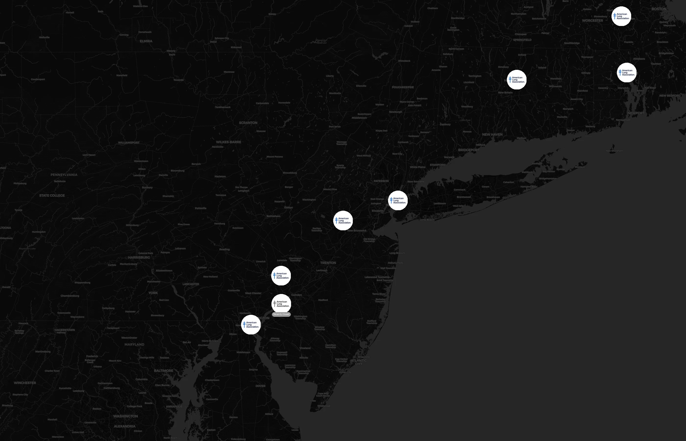 American Lung Association city distribution