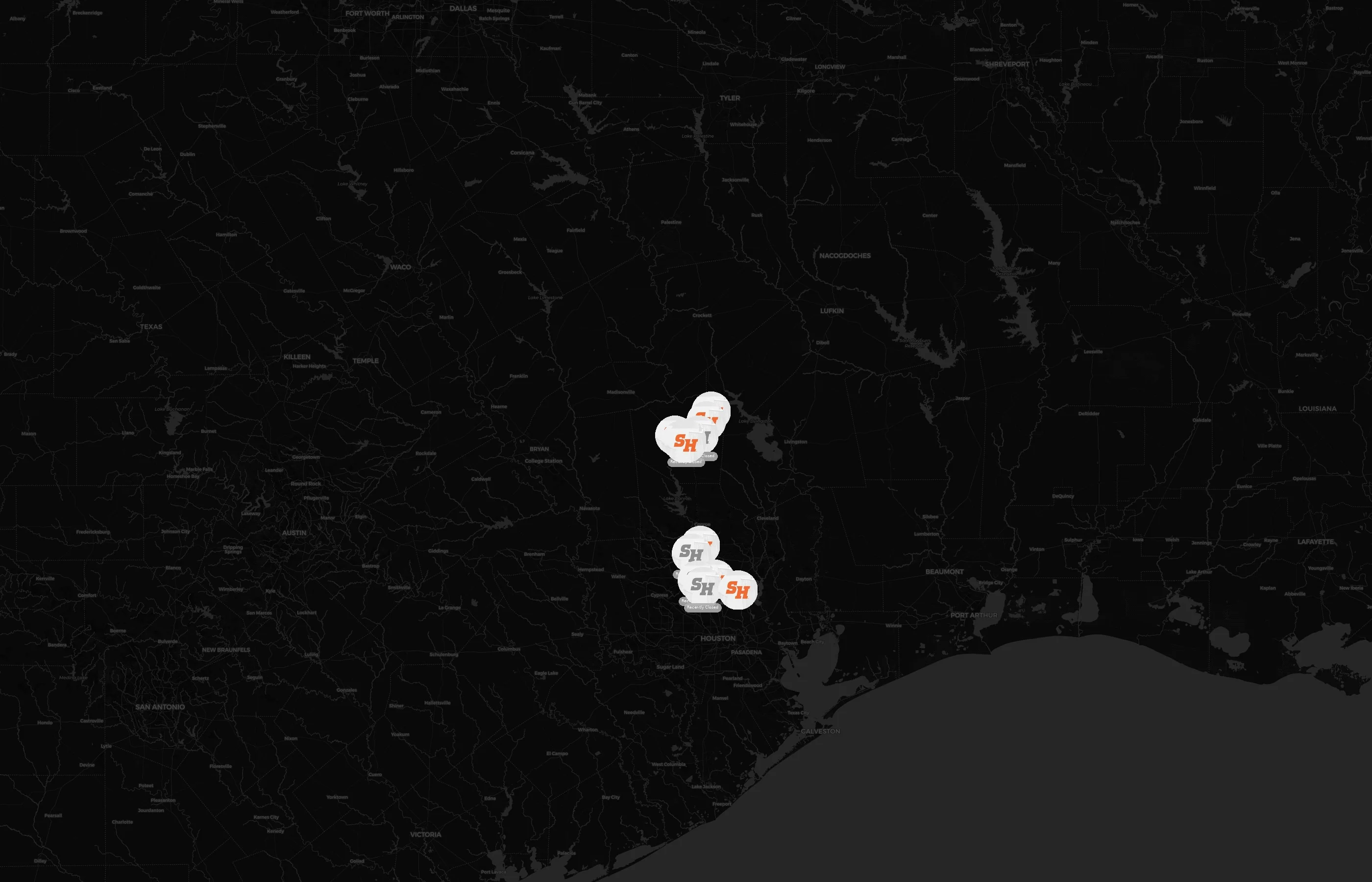 Sam Houston State University city distribution