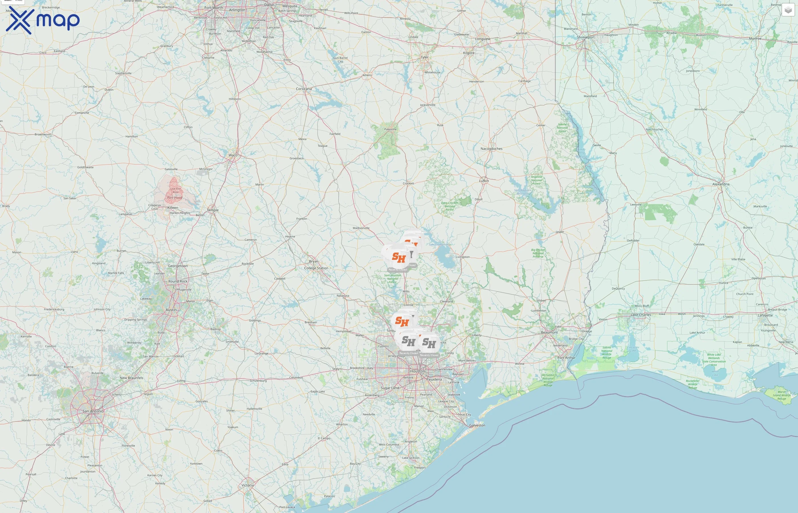 Sam Houston State University street hotspots