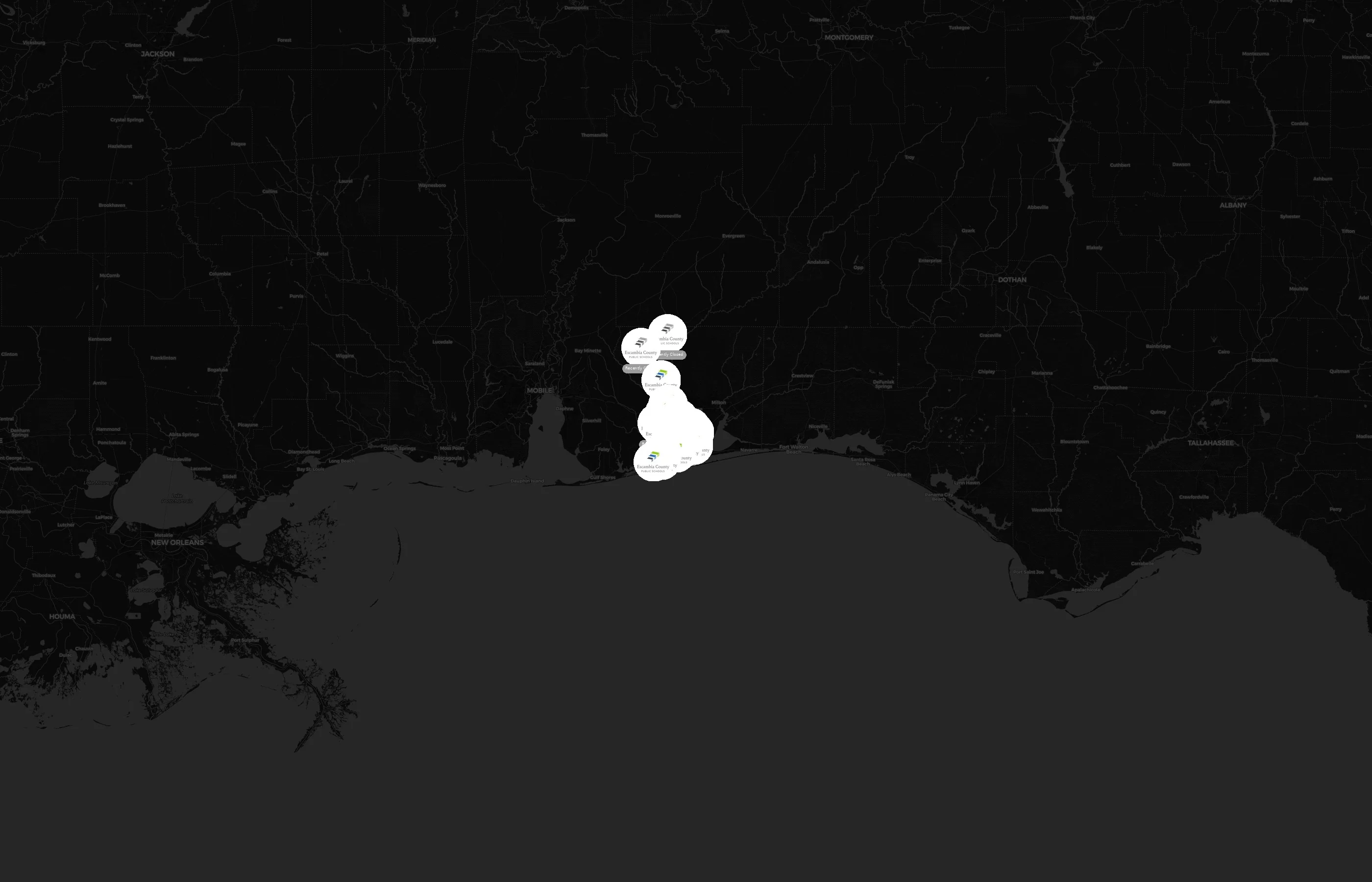 Escambia County School District city distribution