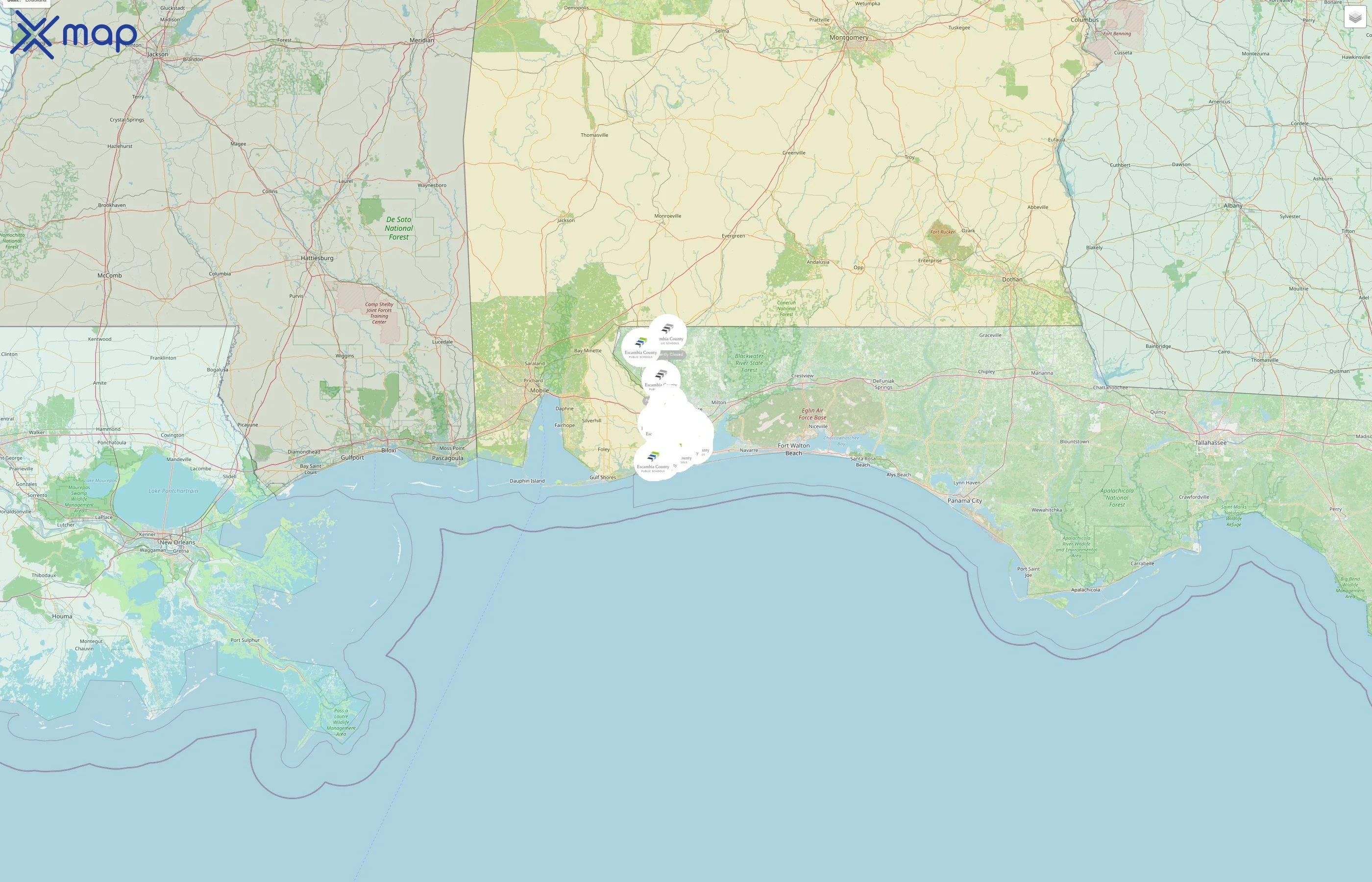 Escambia County School District street hotspots