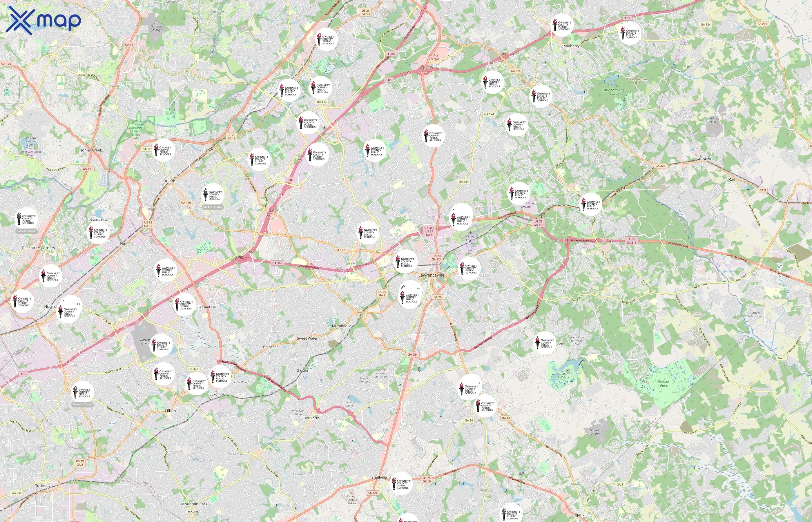 Gwinnett County Public Schools area coverage