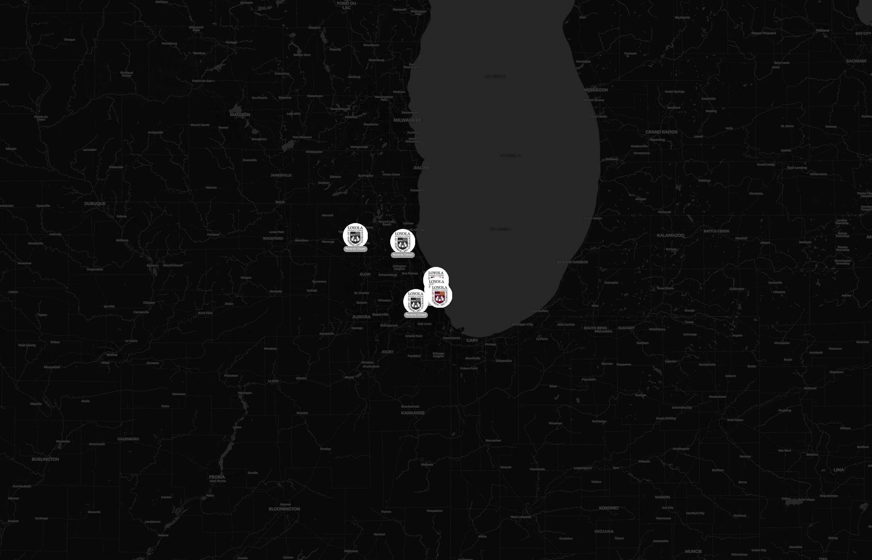 Loyola University Chicago city distribution