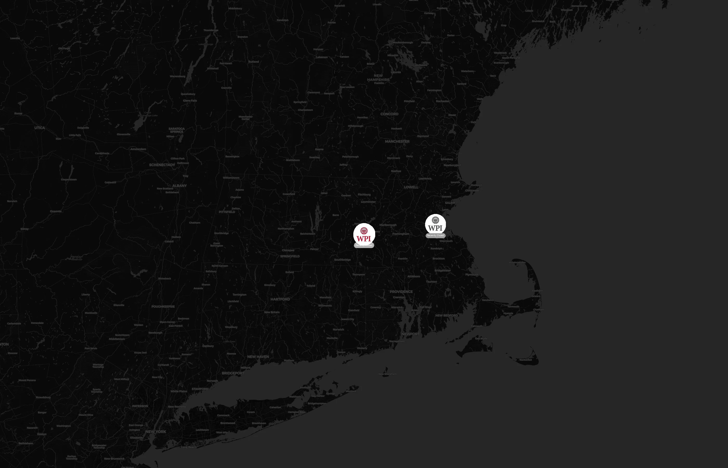 Worcester Polytechnic Institute city distribution