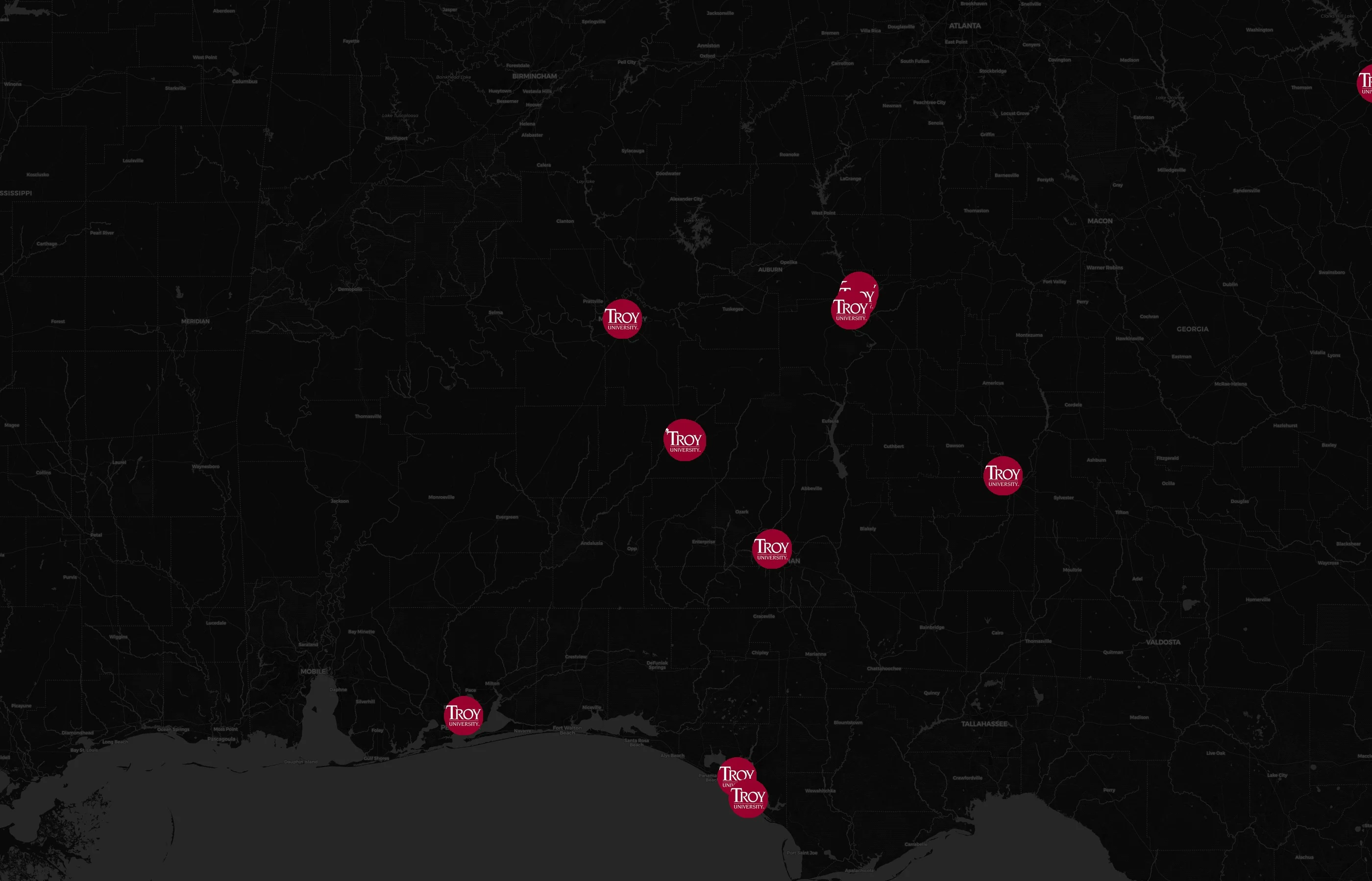 Troy University city distribution