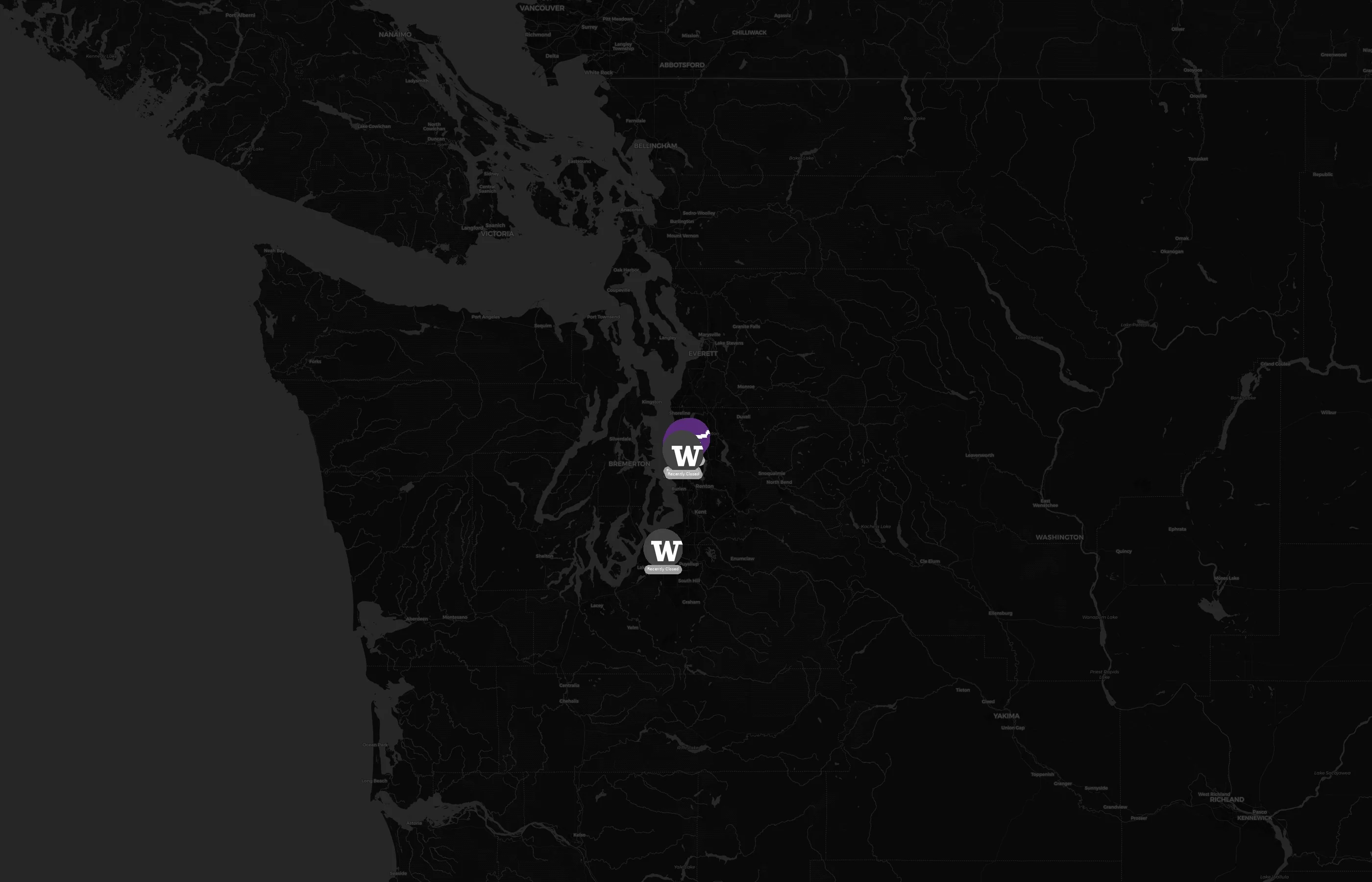 University of Washington city distribution