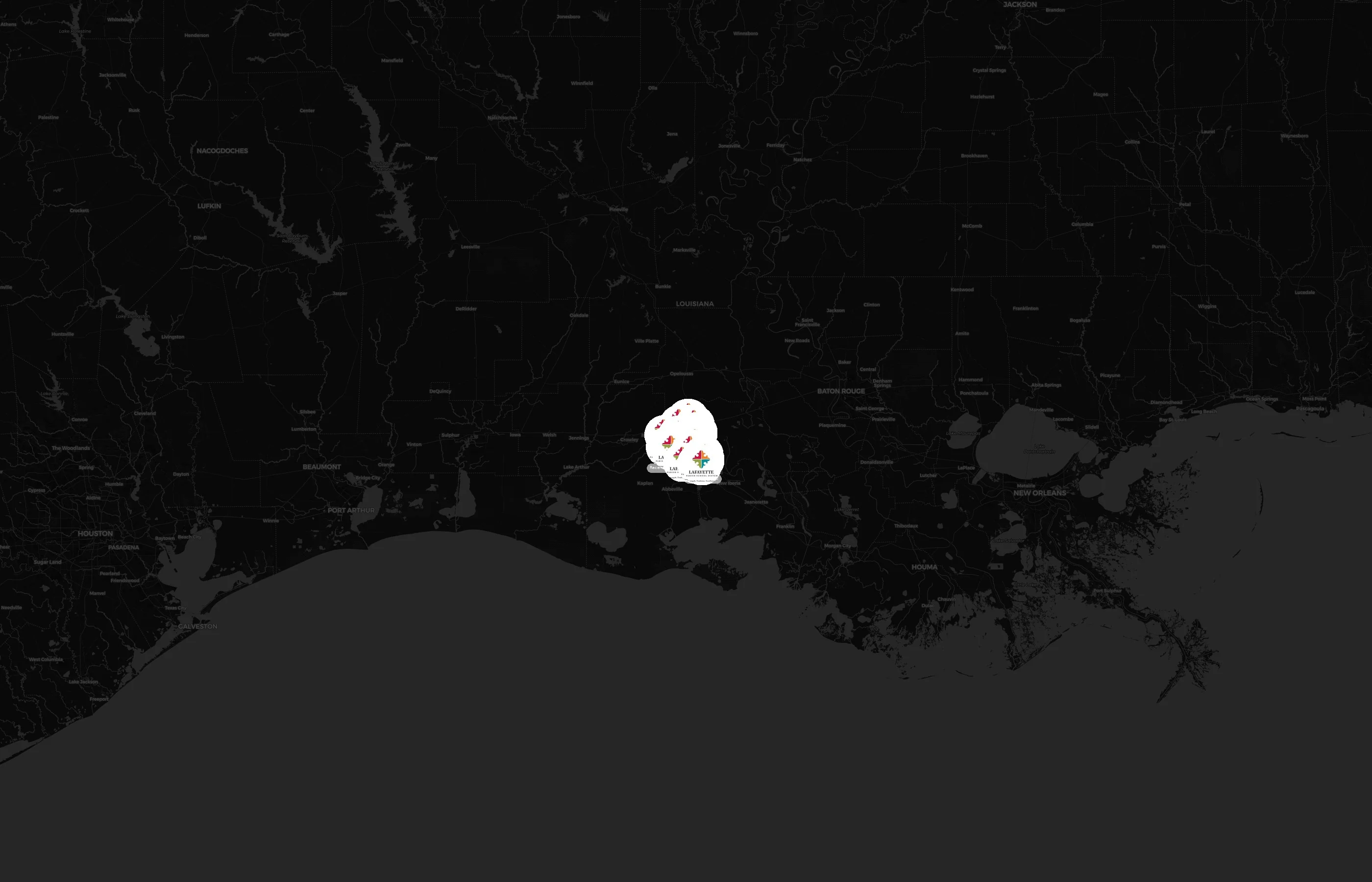 Lafayette Parish School System city distribution