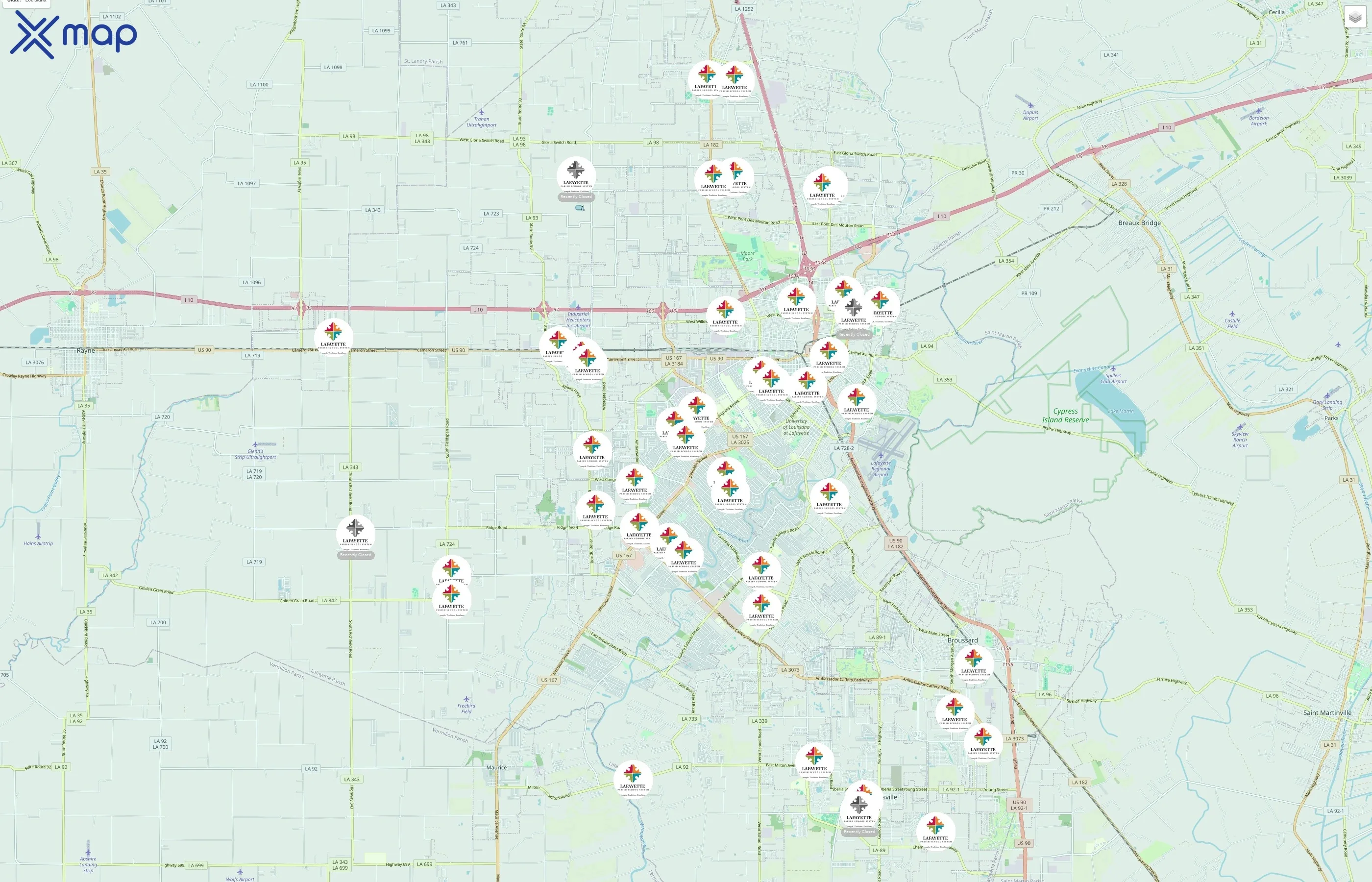 Lafayette Parish School System traffic data