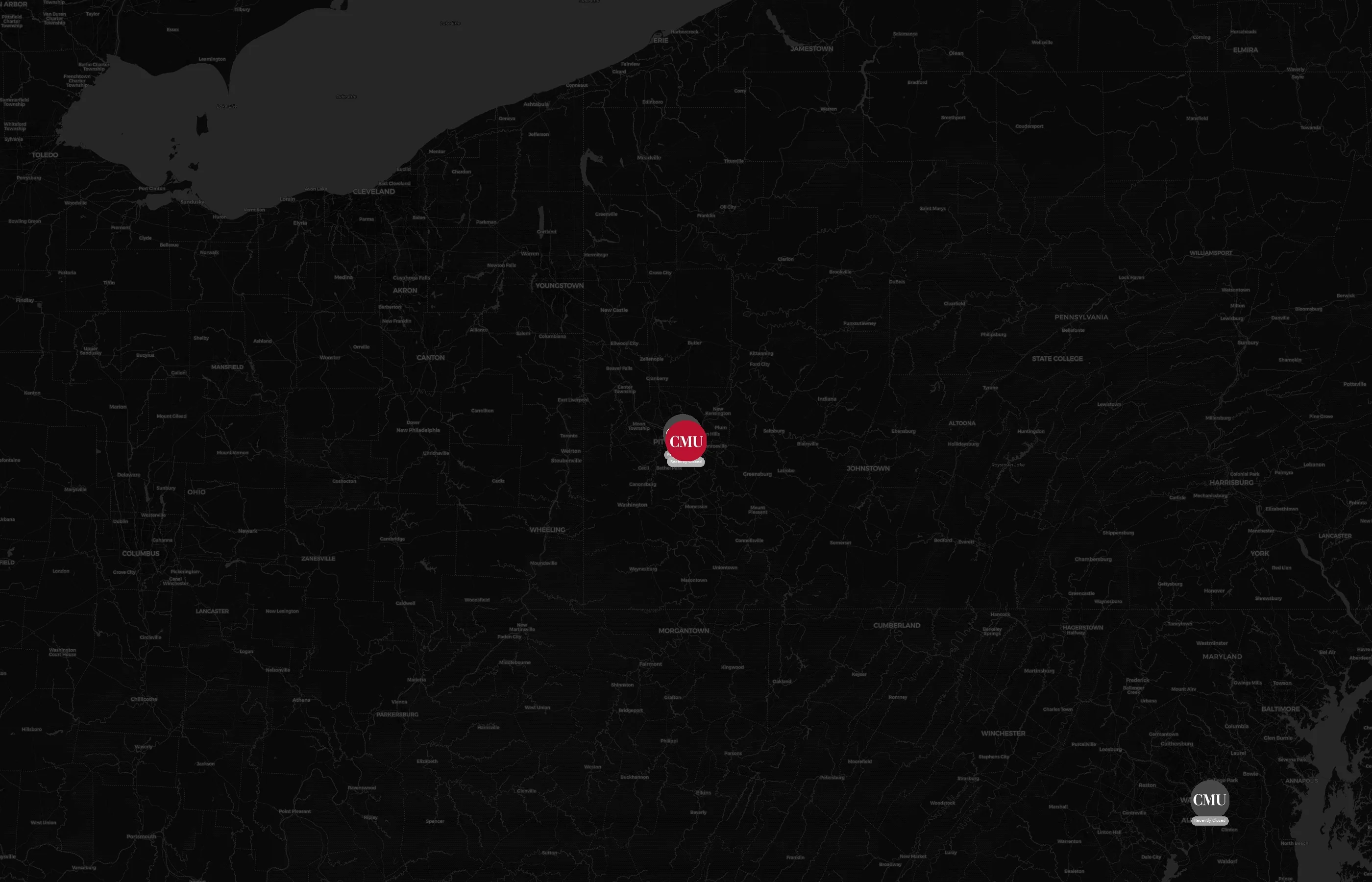 Carnegie Mellon University city distribution
