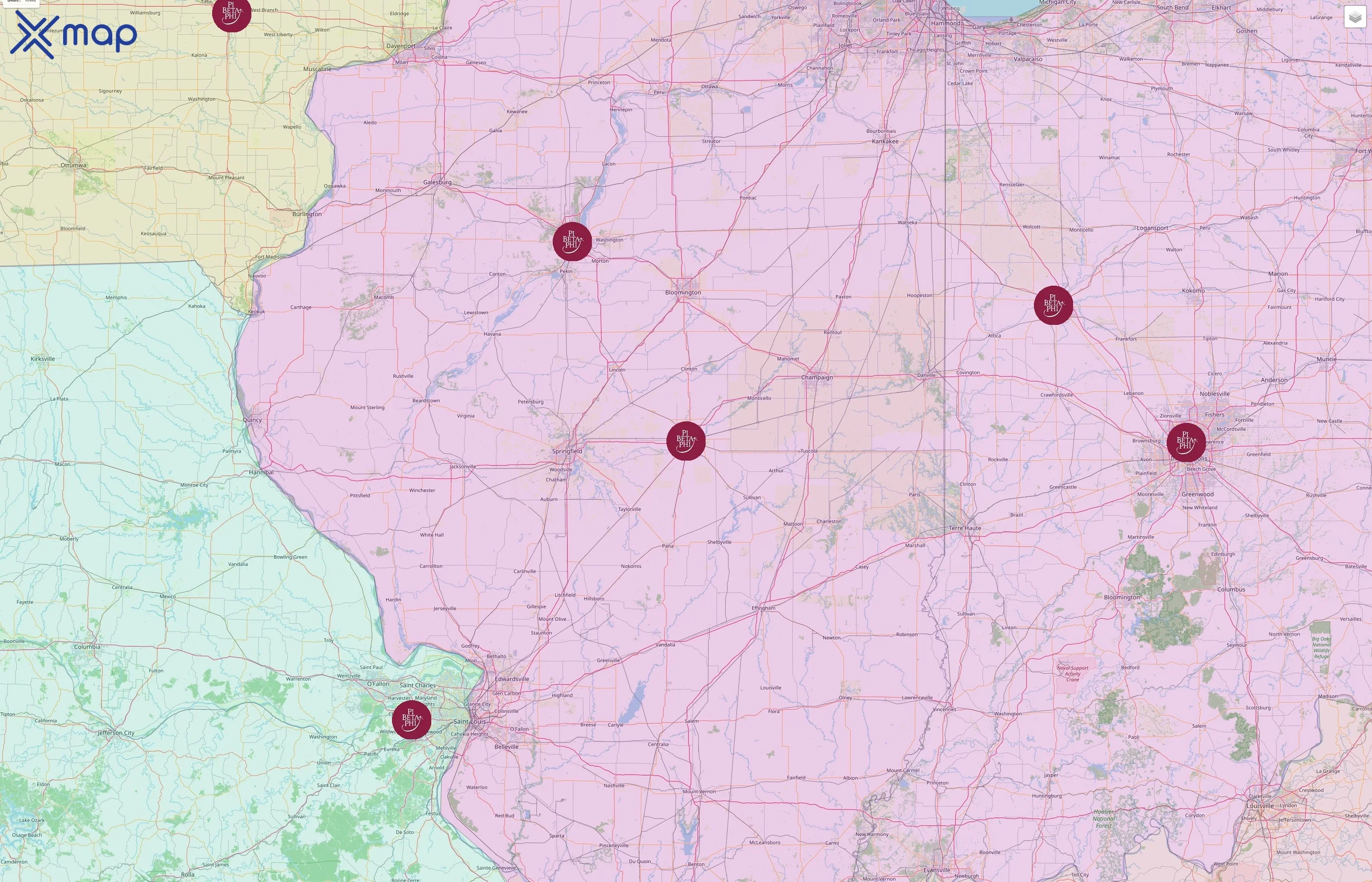 Pi Beta Phi street hotspots