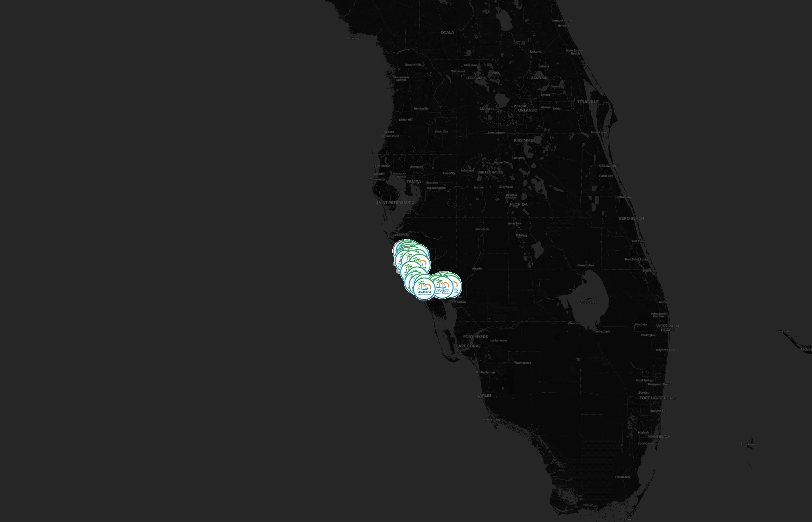 Sarasota County Schools city distribution