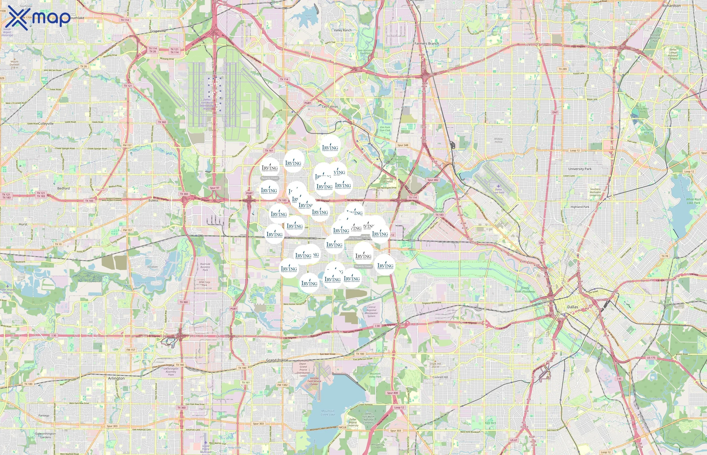 Irving Independent School District area coverage
