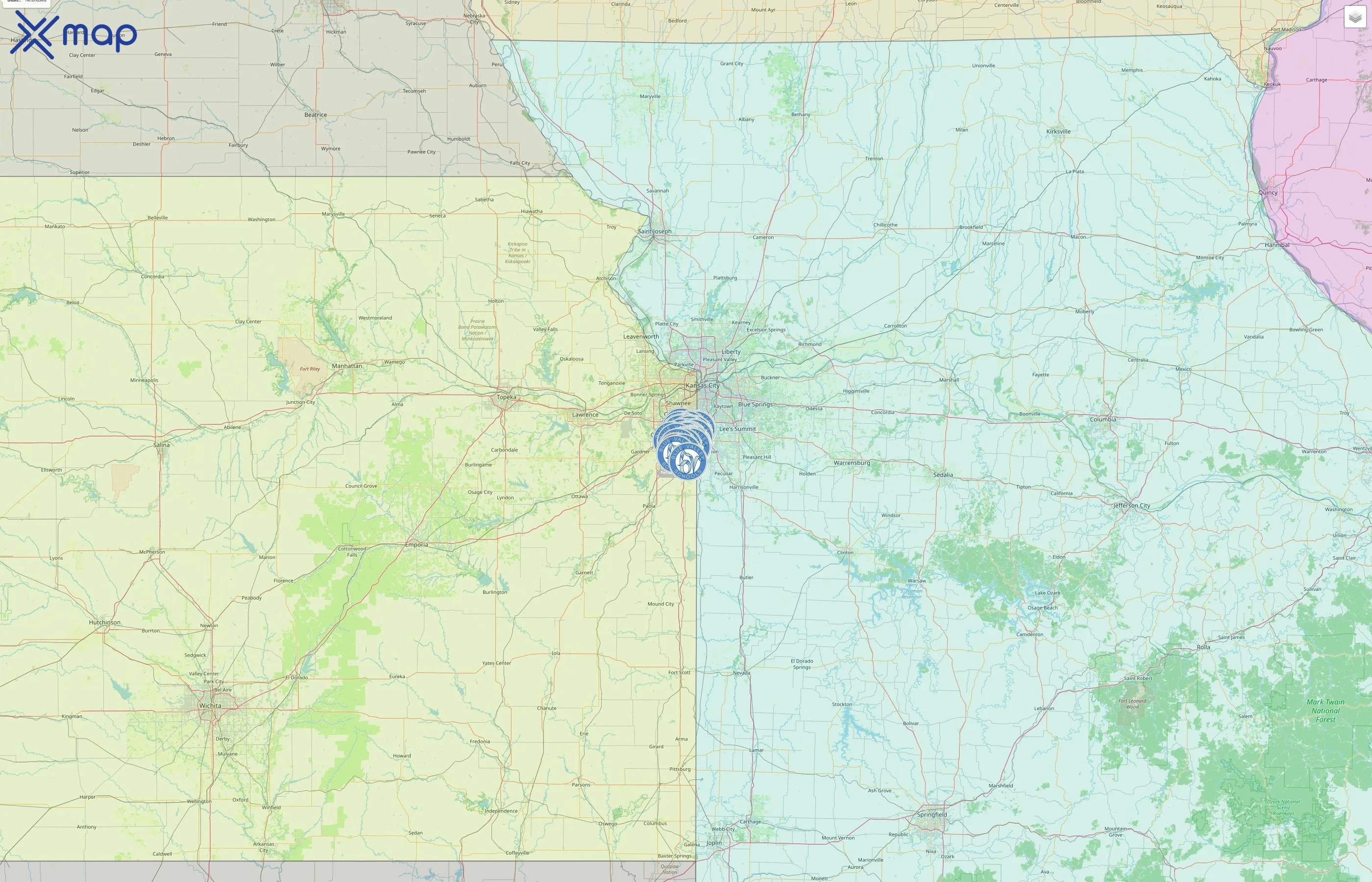 Blue Valley Unified School District 229 street hotspots