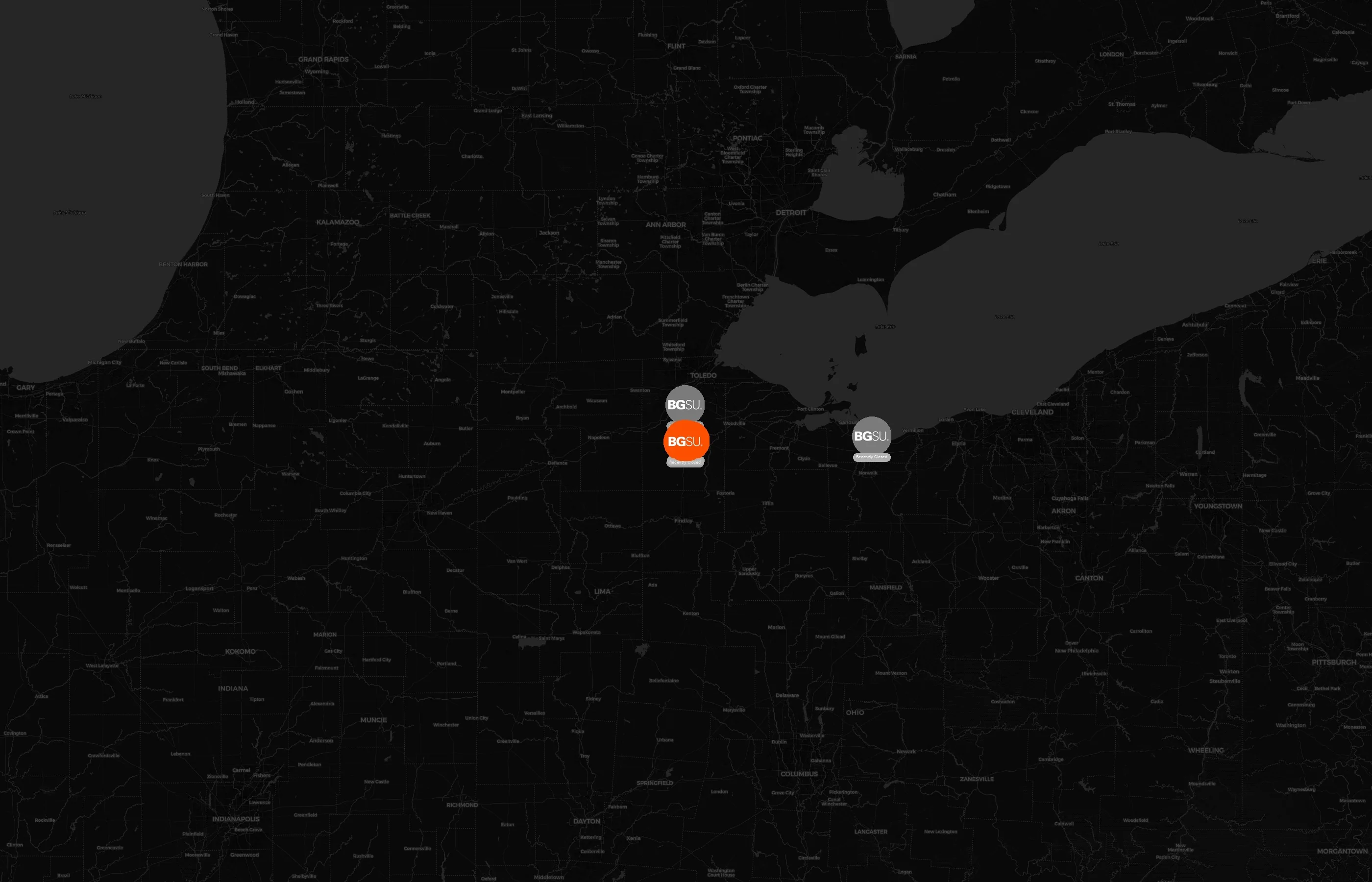 Bowling Green State University city distribution