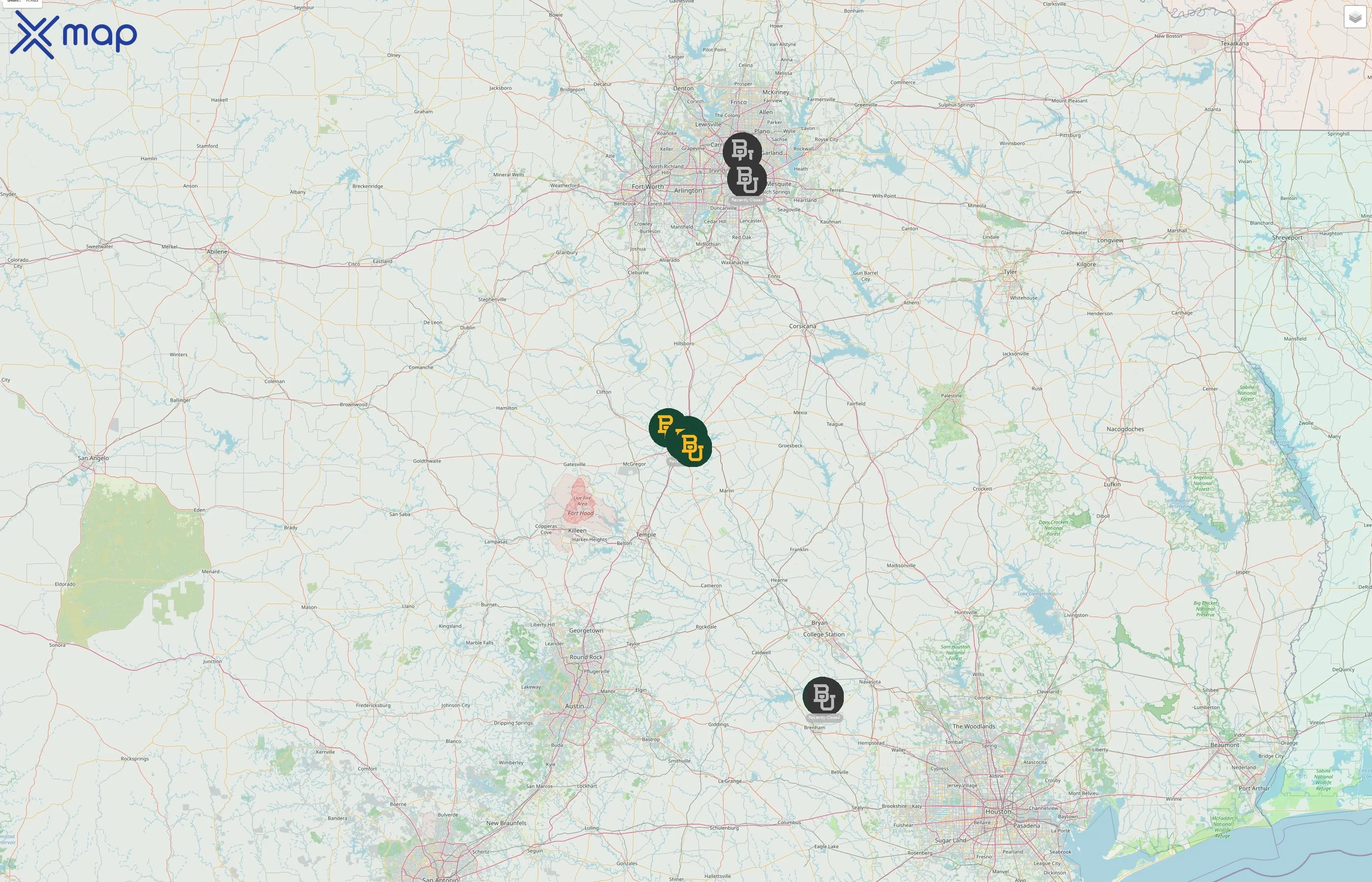 Baylor University street hotspots