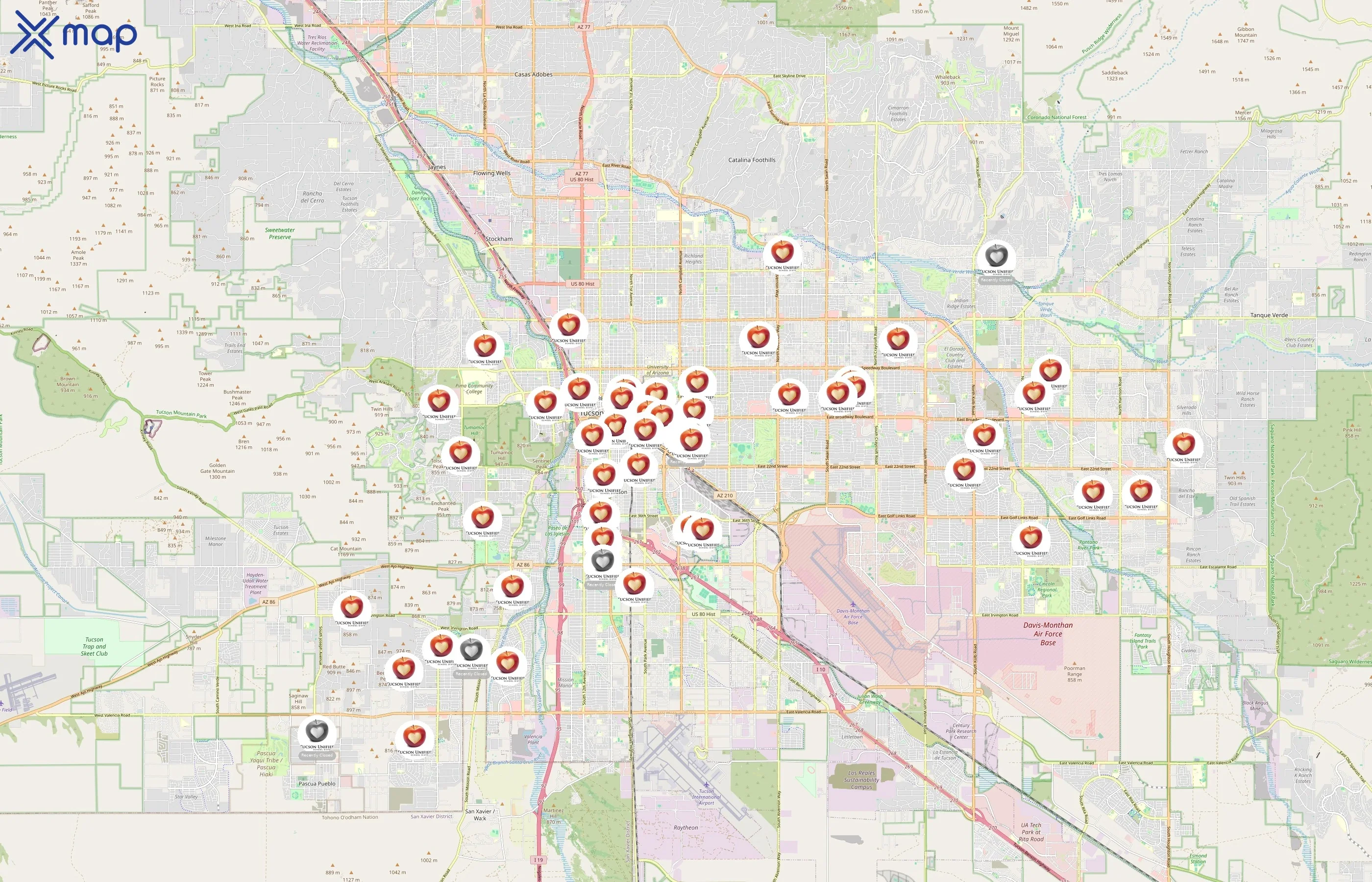 Tucson Unified School District area coverage