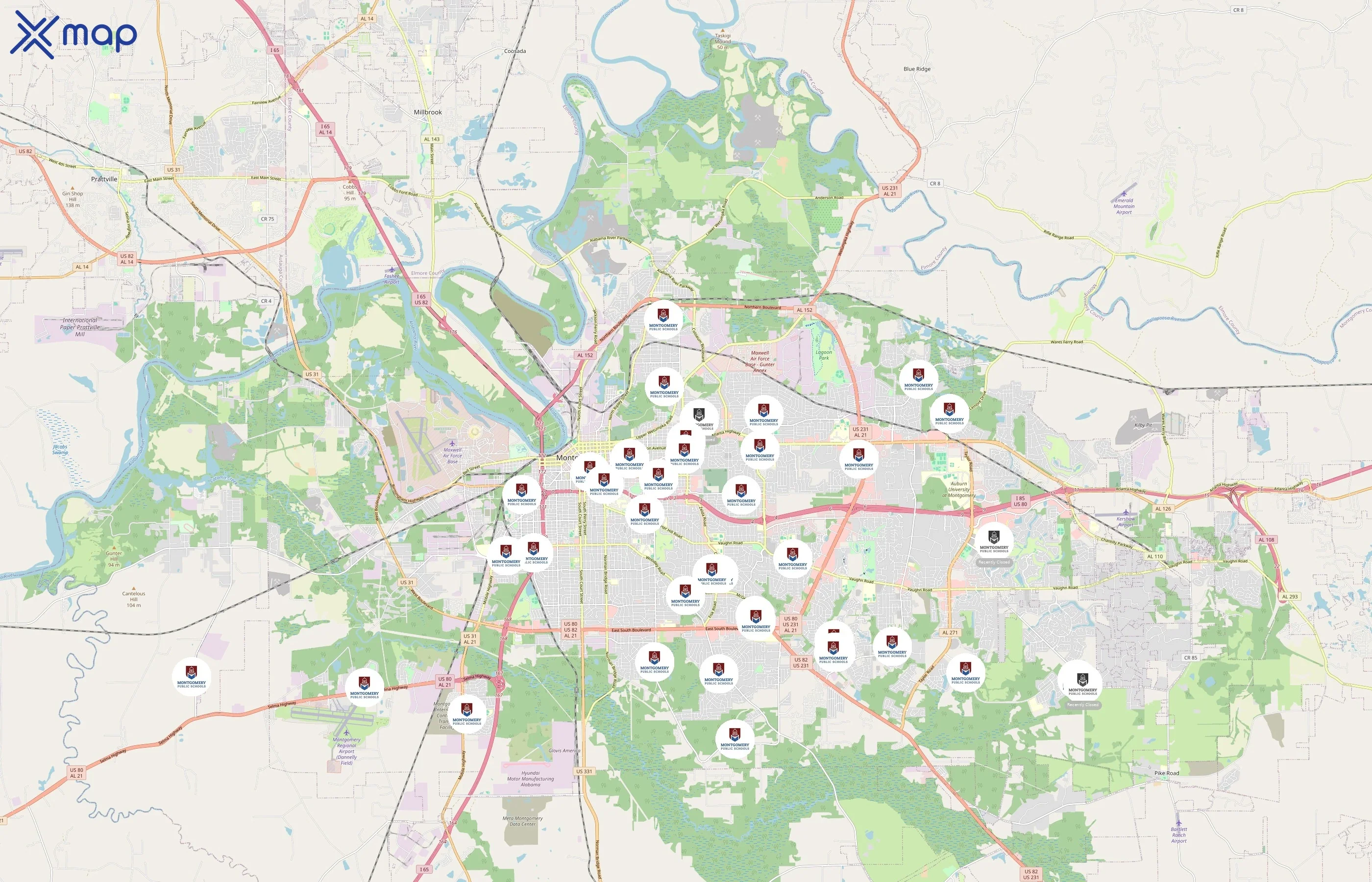 Montgomery Public Schools area coverage