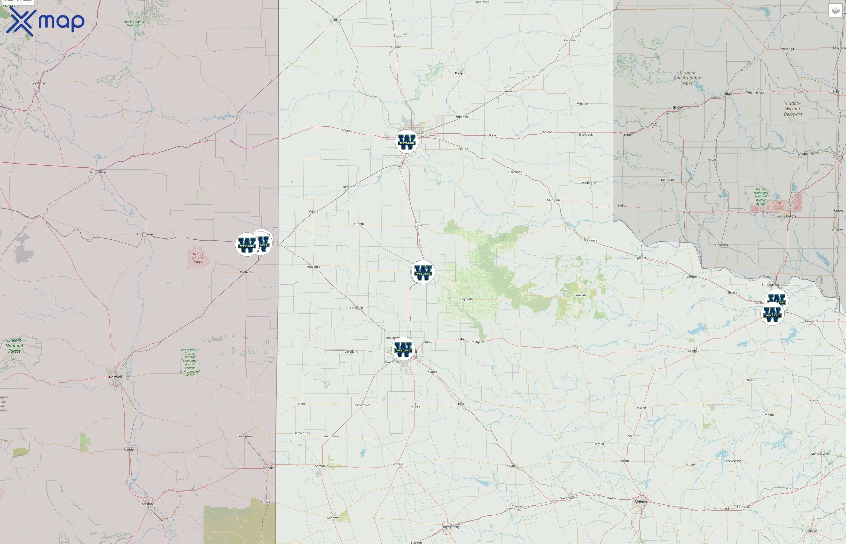 Wayland Baptist University street hotspots