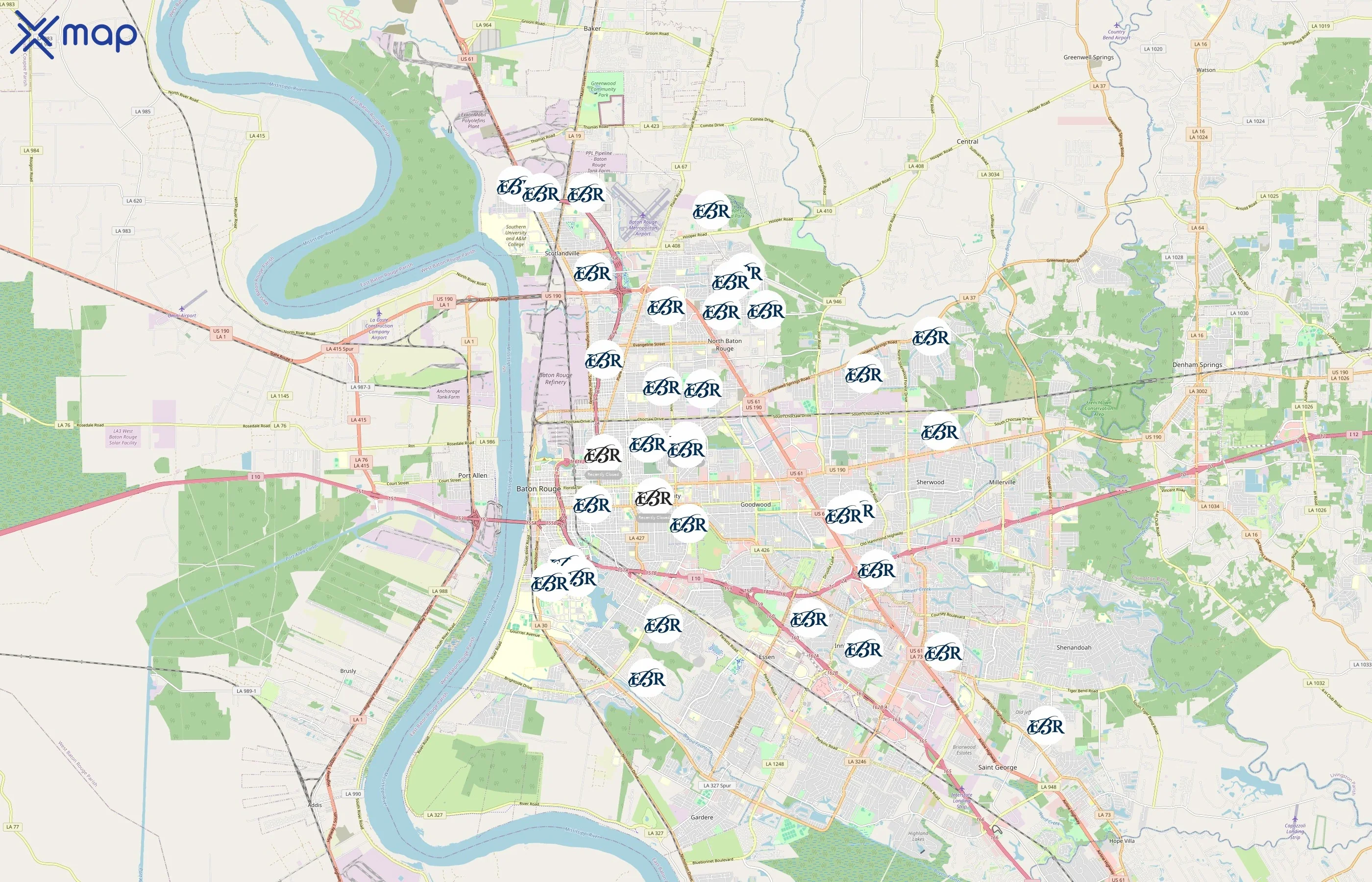 East Baton Rouge Parish School System area coverage