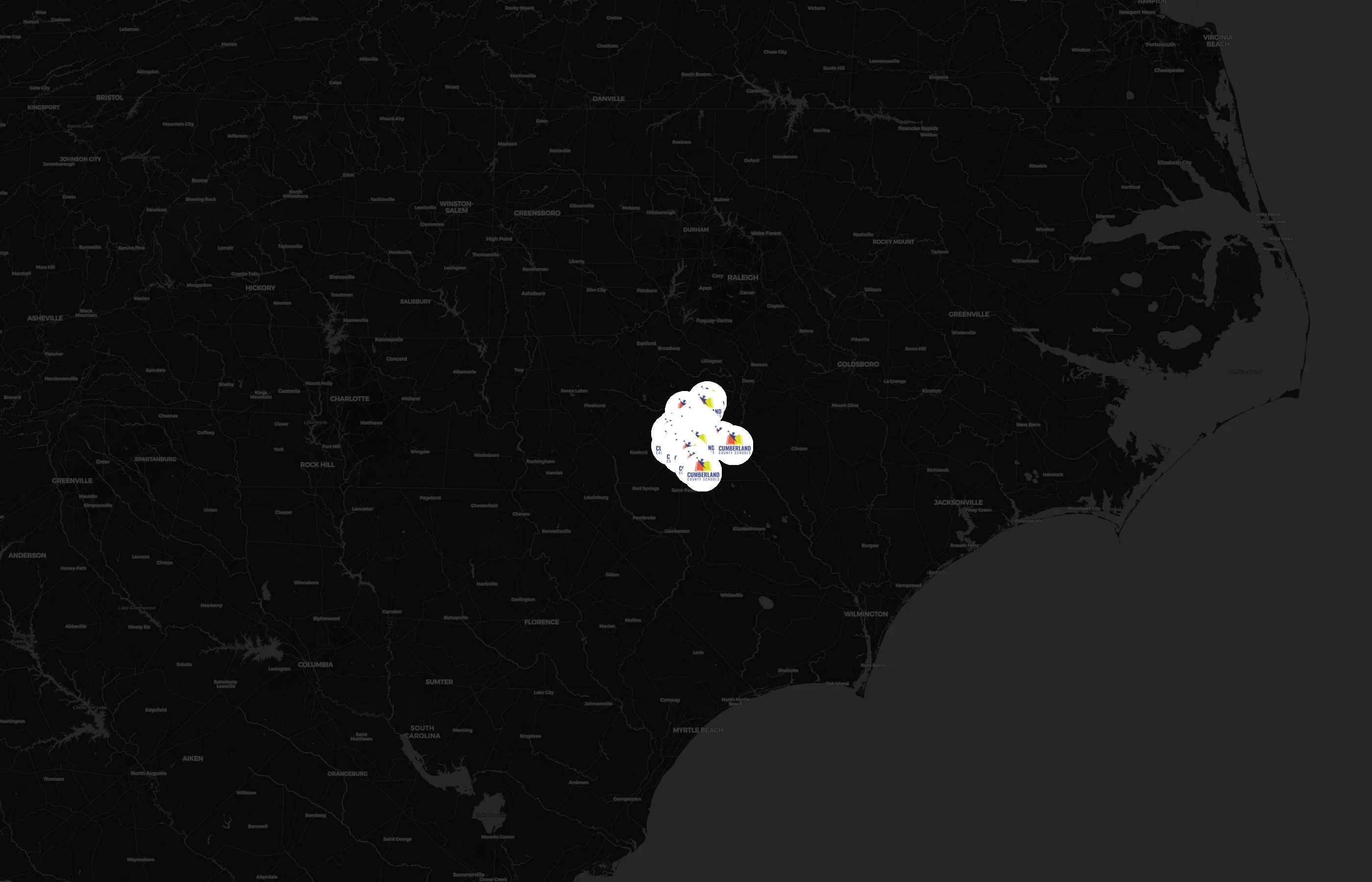 Cumberland County Schools city distribution