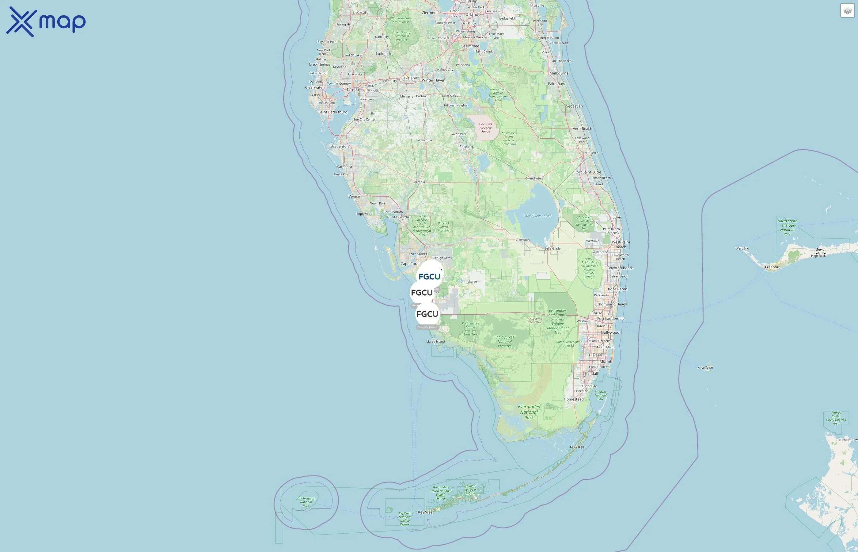 Florida Gulf Coast University street hotspots