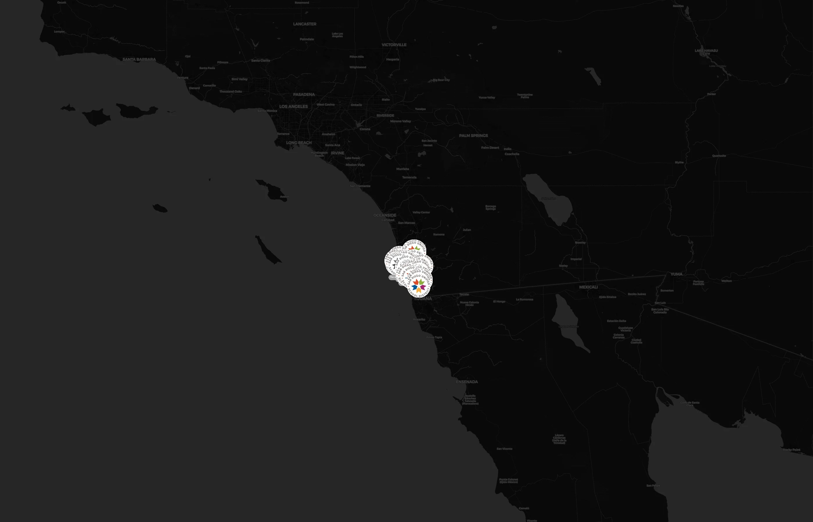 San Diego Unified School District city distribution