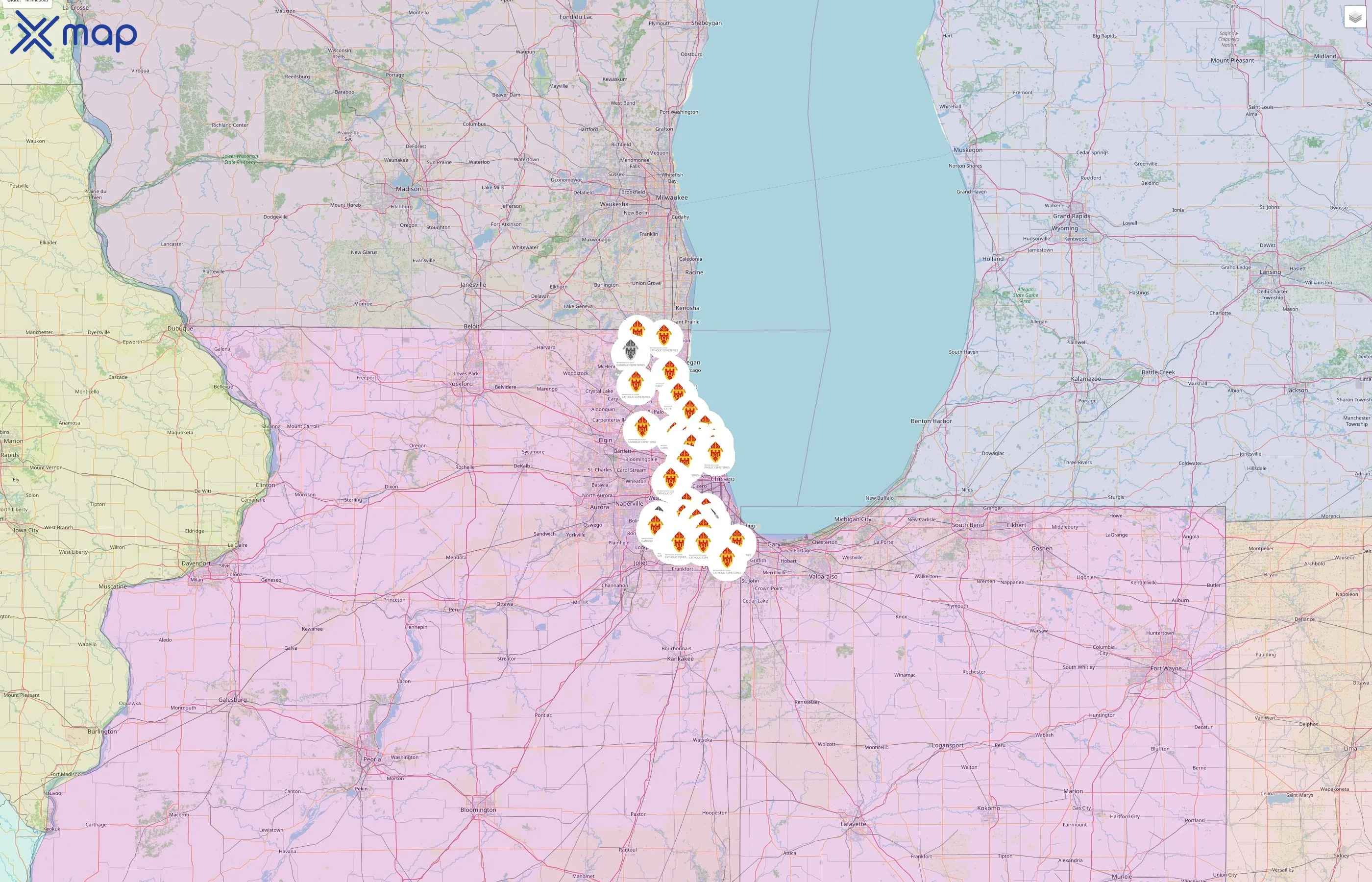 Catholic Cemeteries of Chicago street hotspots