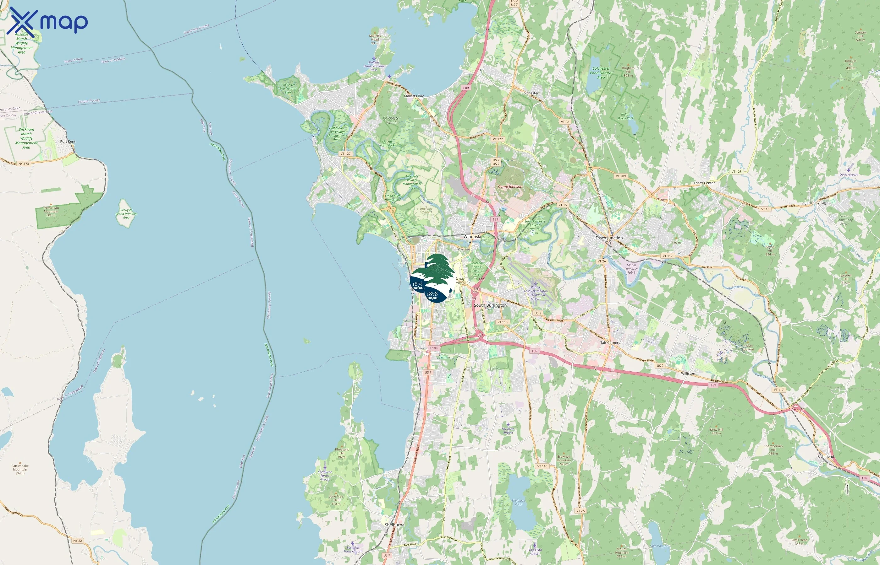 Champlain College area coverage