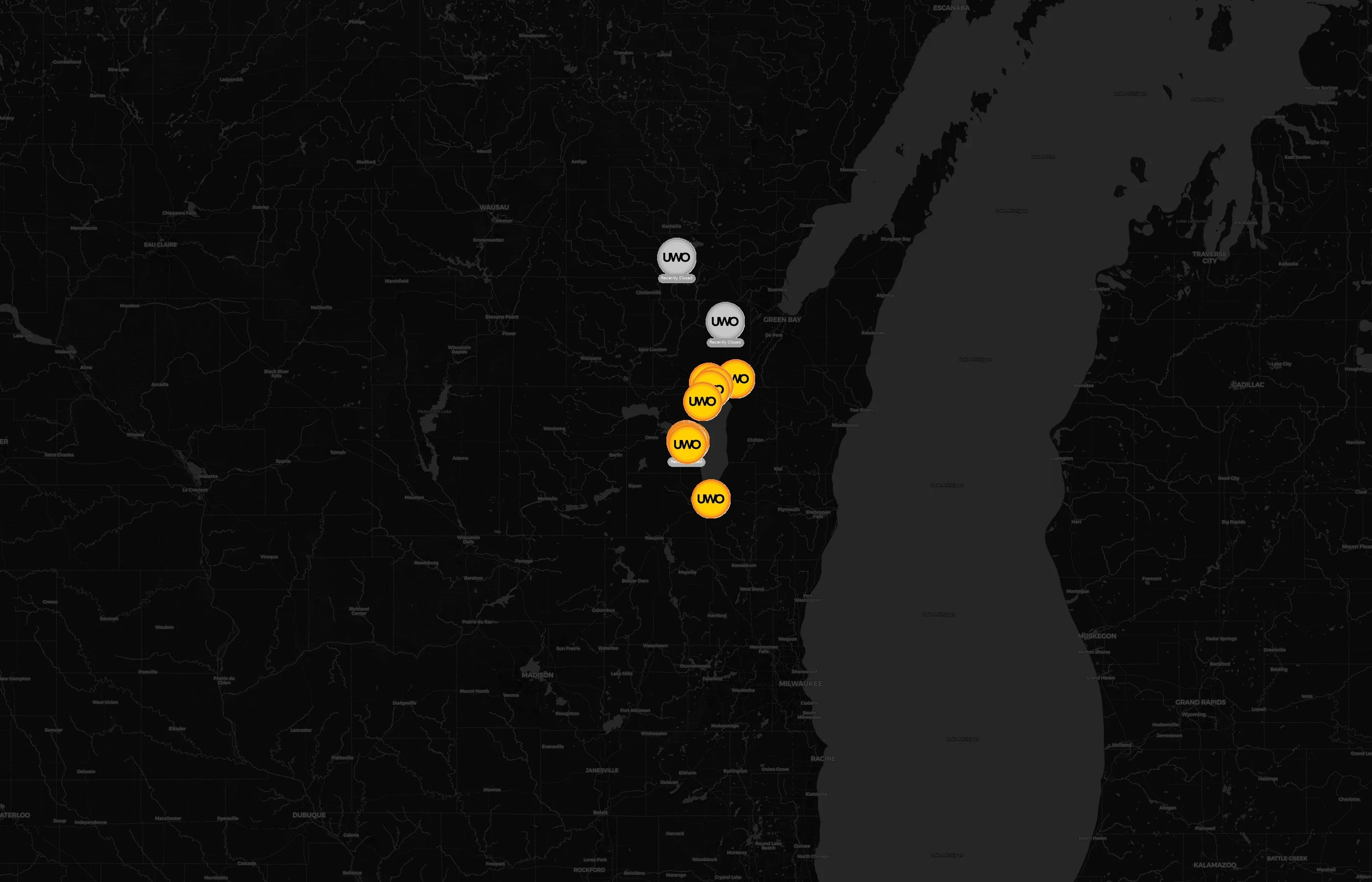 University of Wisconsin–Oshkosh city distribution