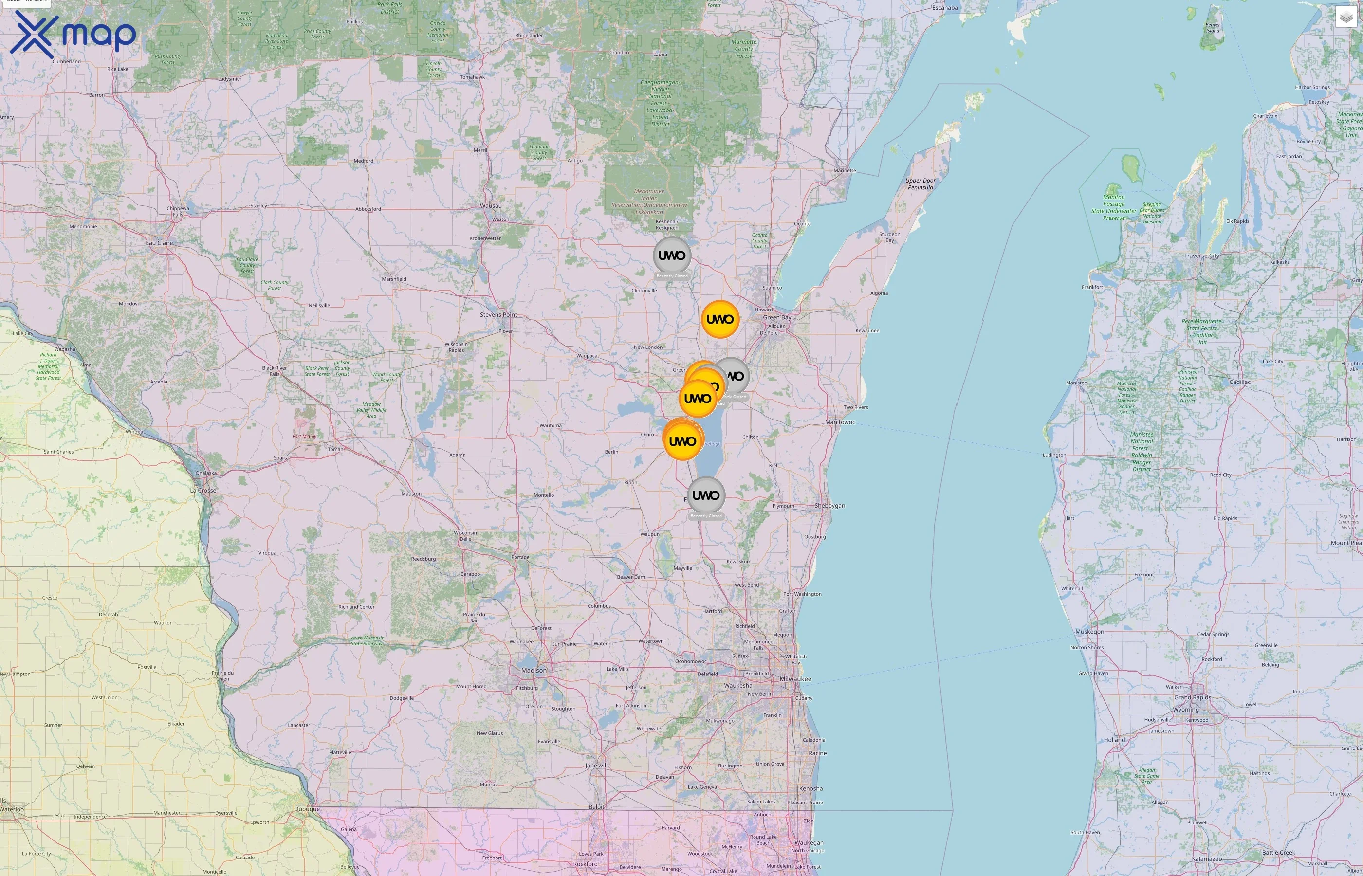 University of Wisconsin–Oshkosh street hotspots
