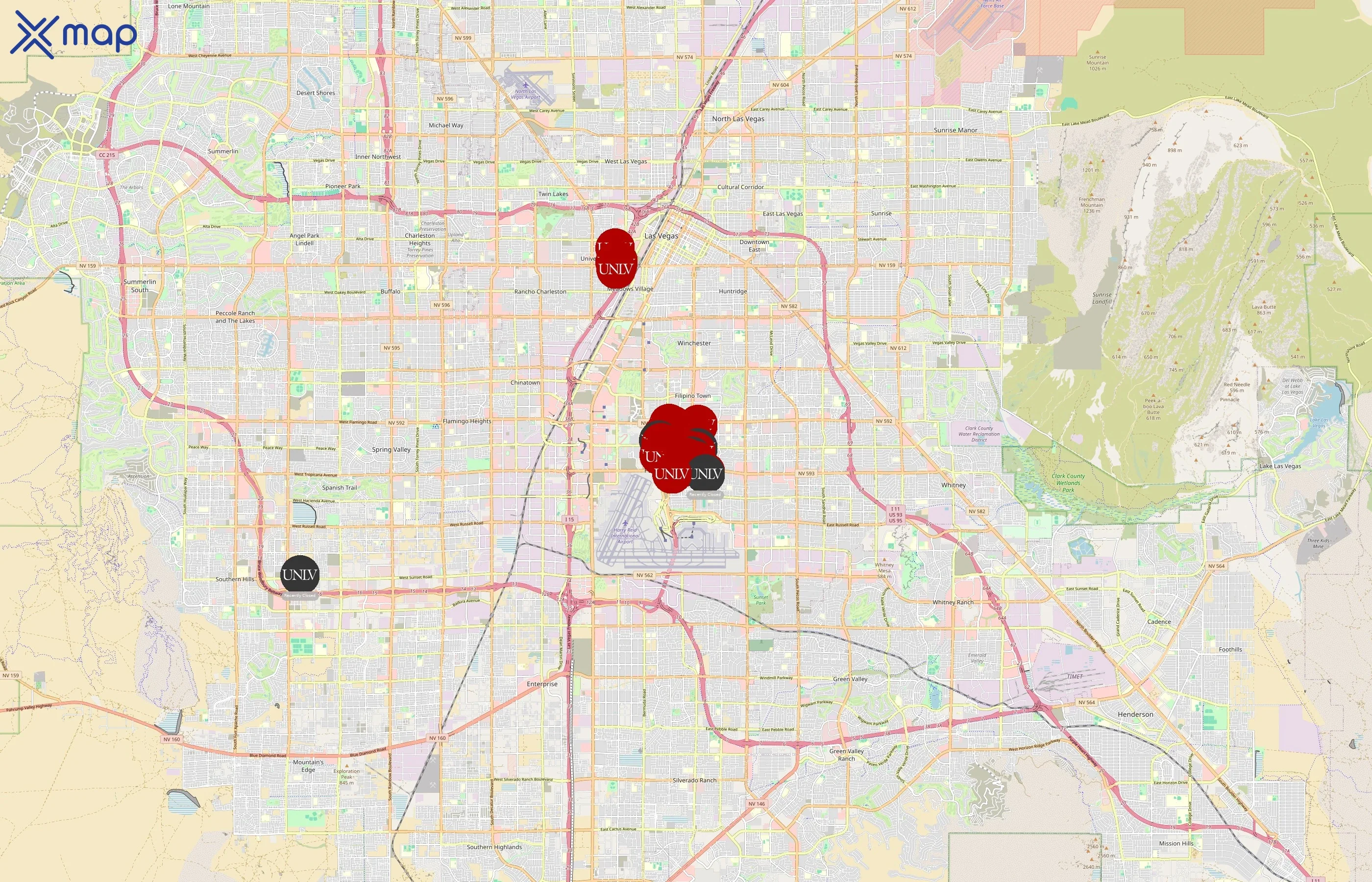 University of Nevada, Las Vegas area coverage