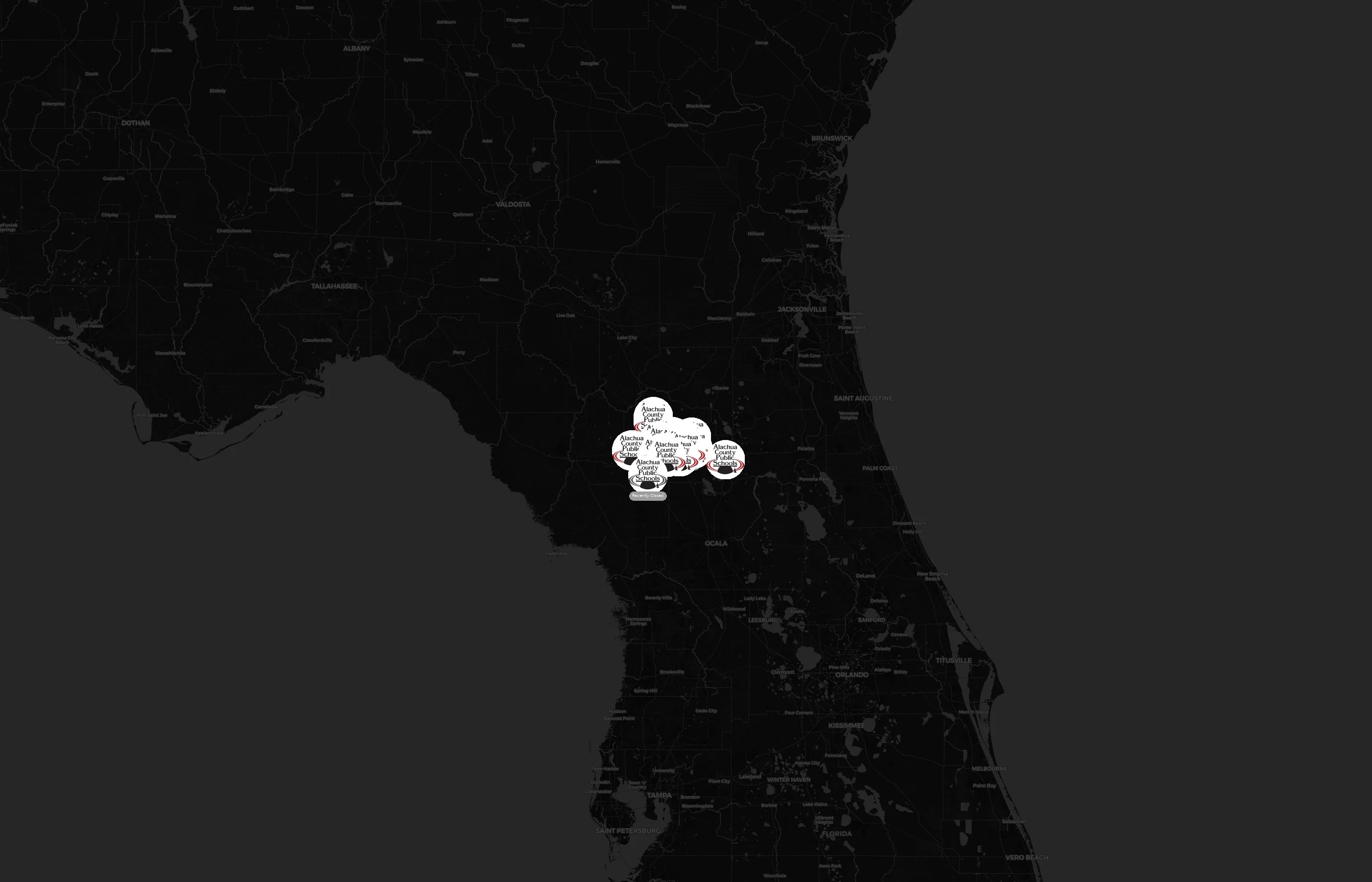 Alachua County Public Schools city distribution