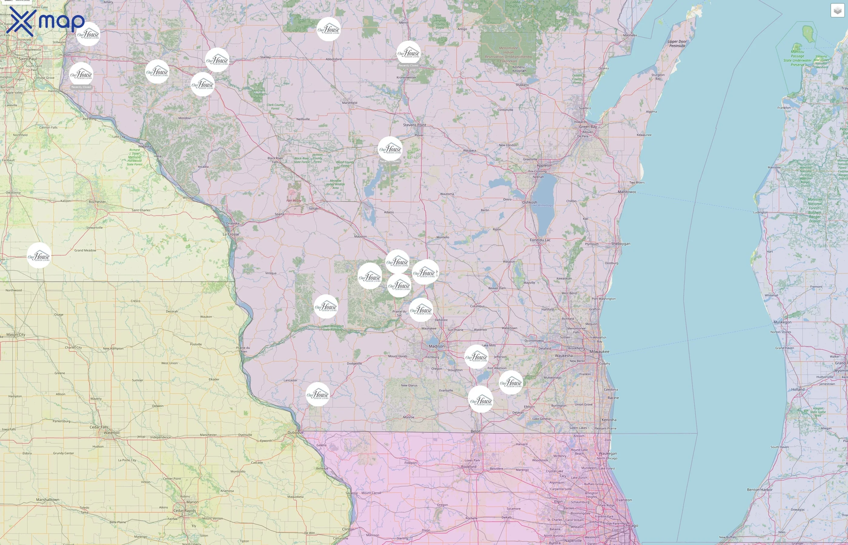 Our House Senior Living street hotspots