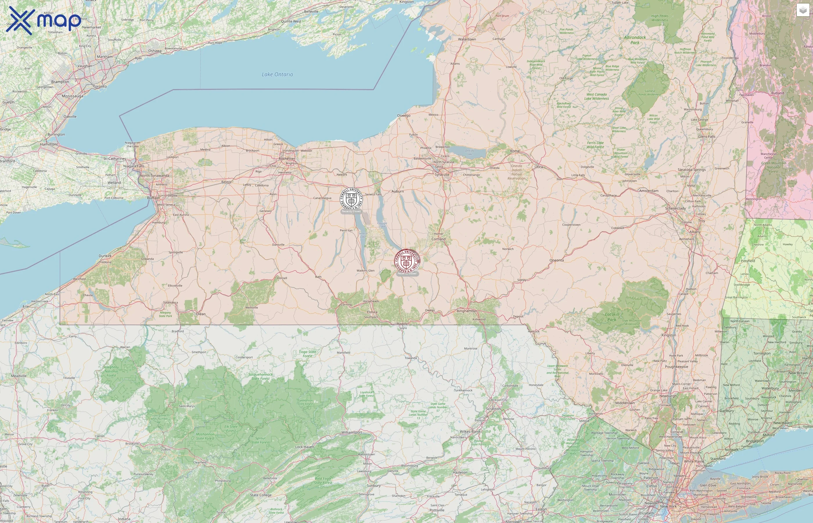 Cornell University street hotspots