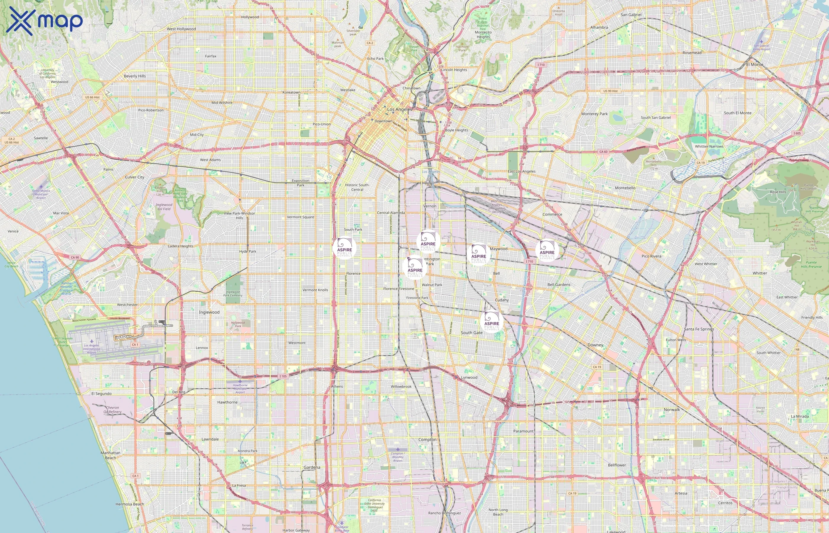 Aspire Public Schools area coverage