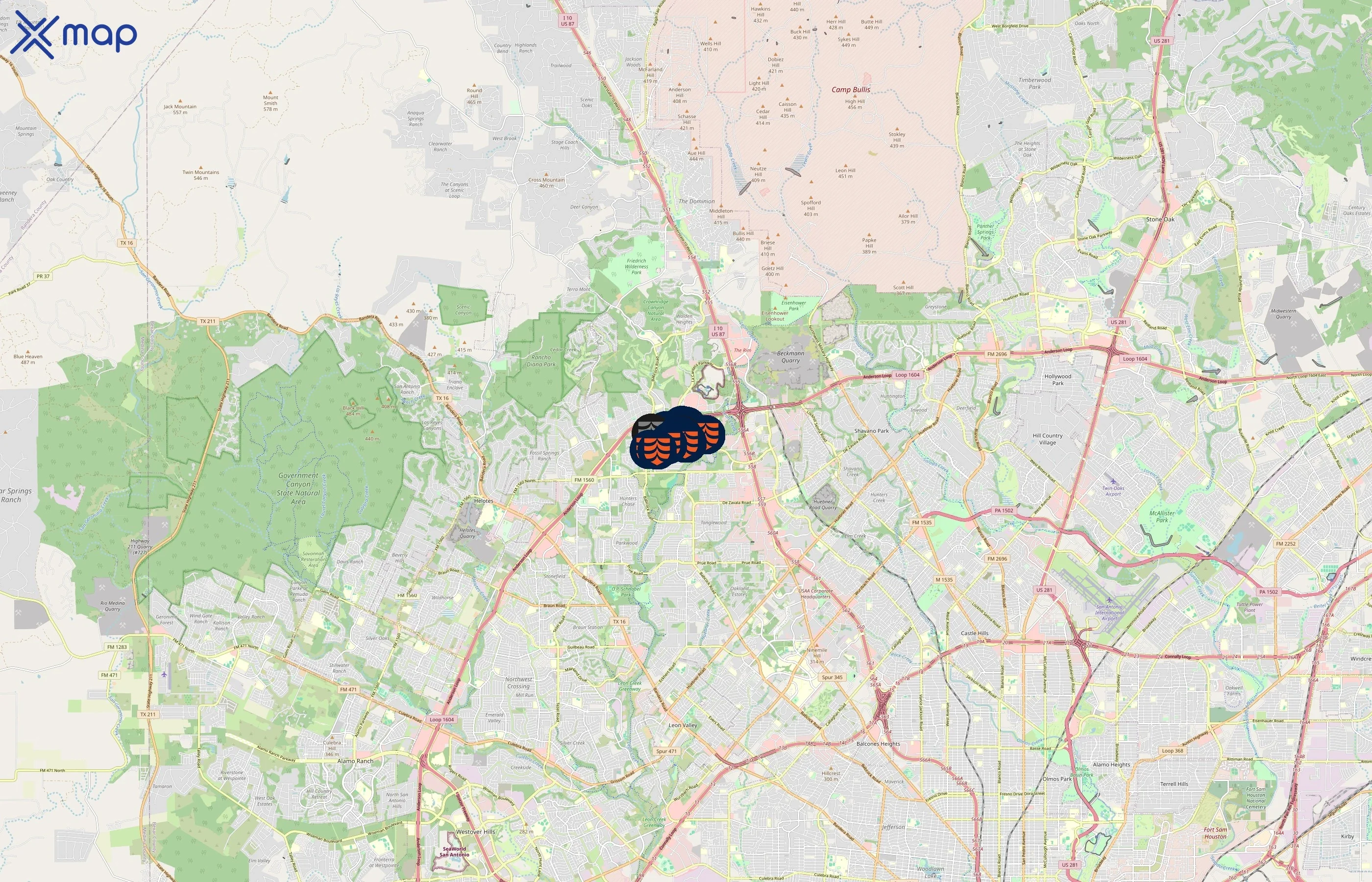 The University of Texas at San Antonio area coverage