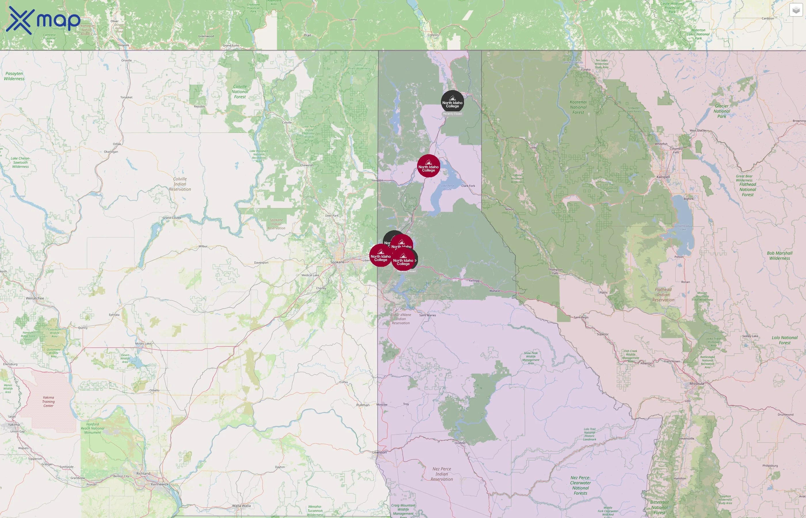 North Idaho College street hotspots