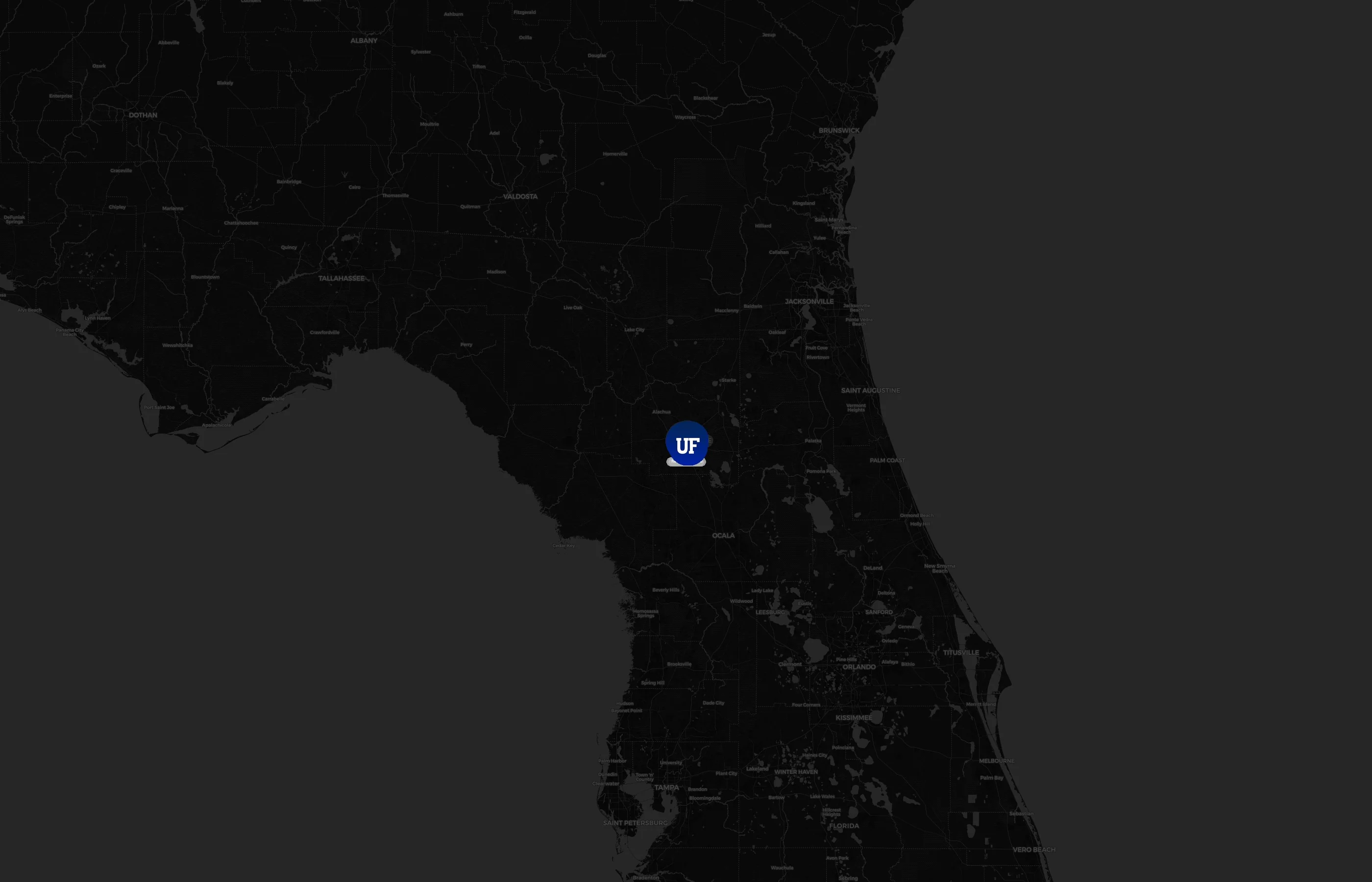 University of Florida Housing and Residence Life city distribution