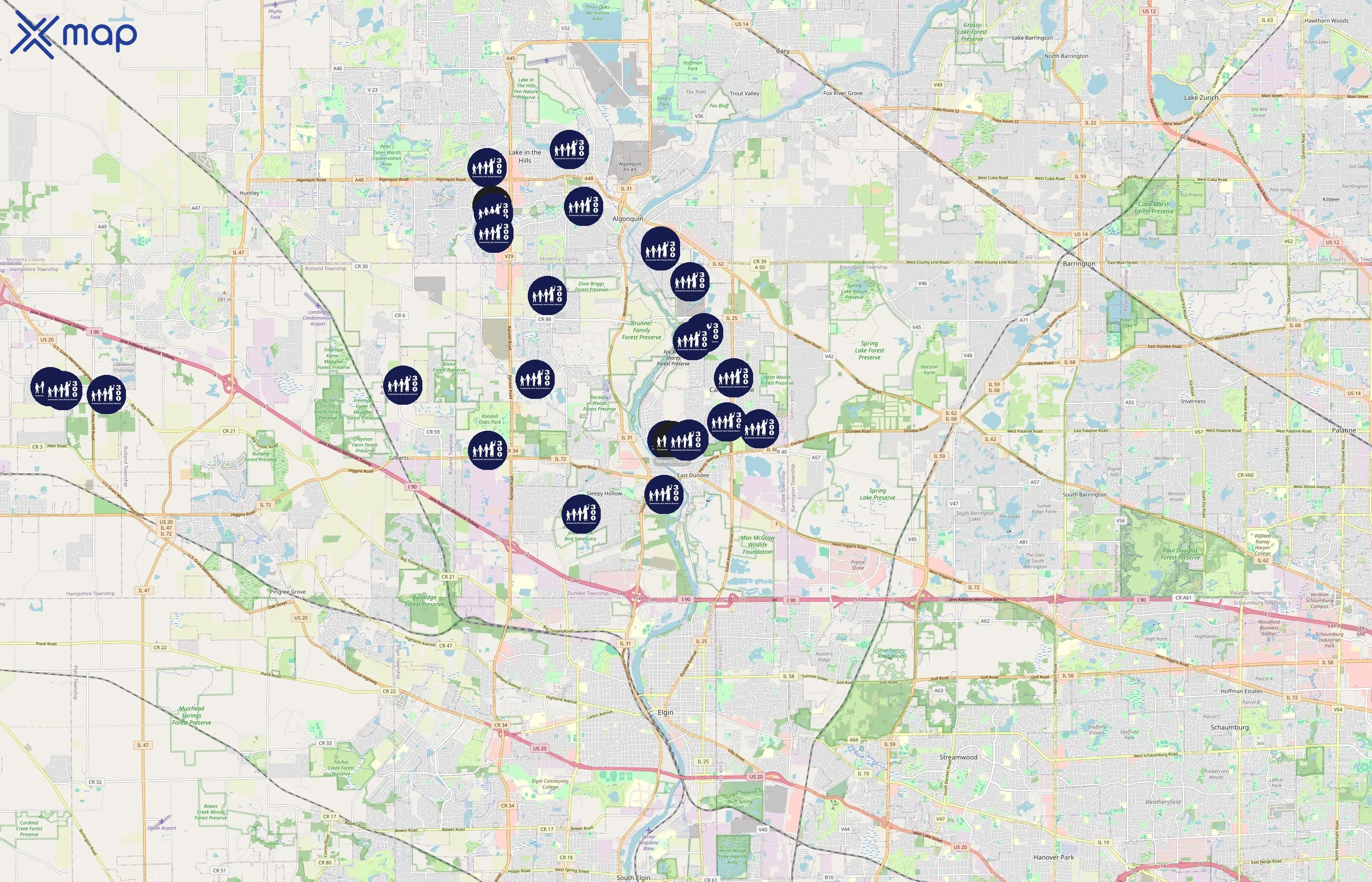 Community Unit School District 300 area coverage
