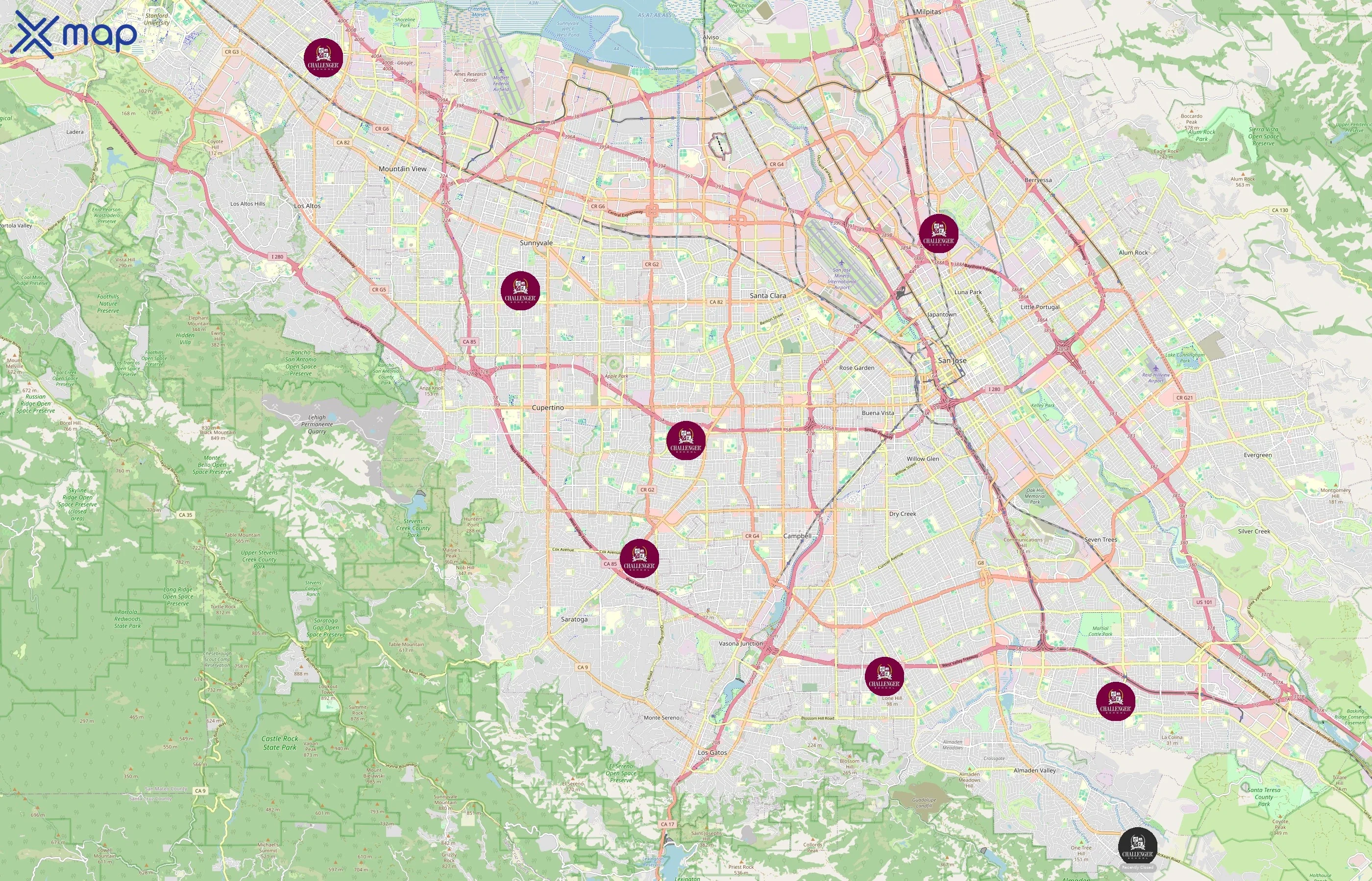 Challenger School area coverage