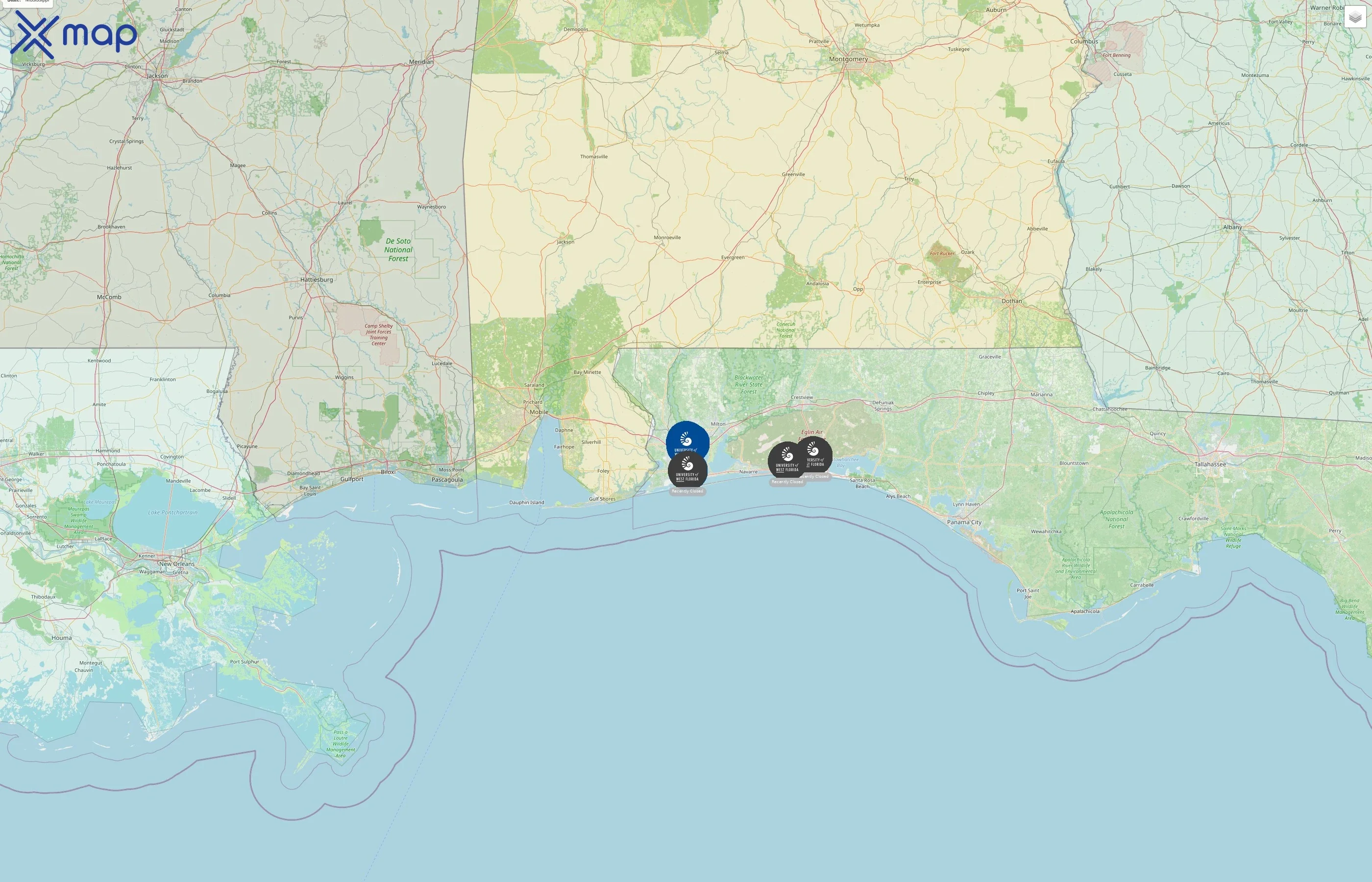 University of West Florida street hotspots