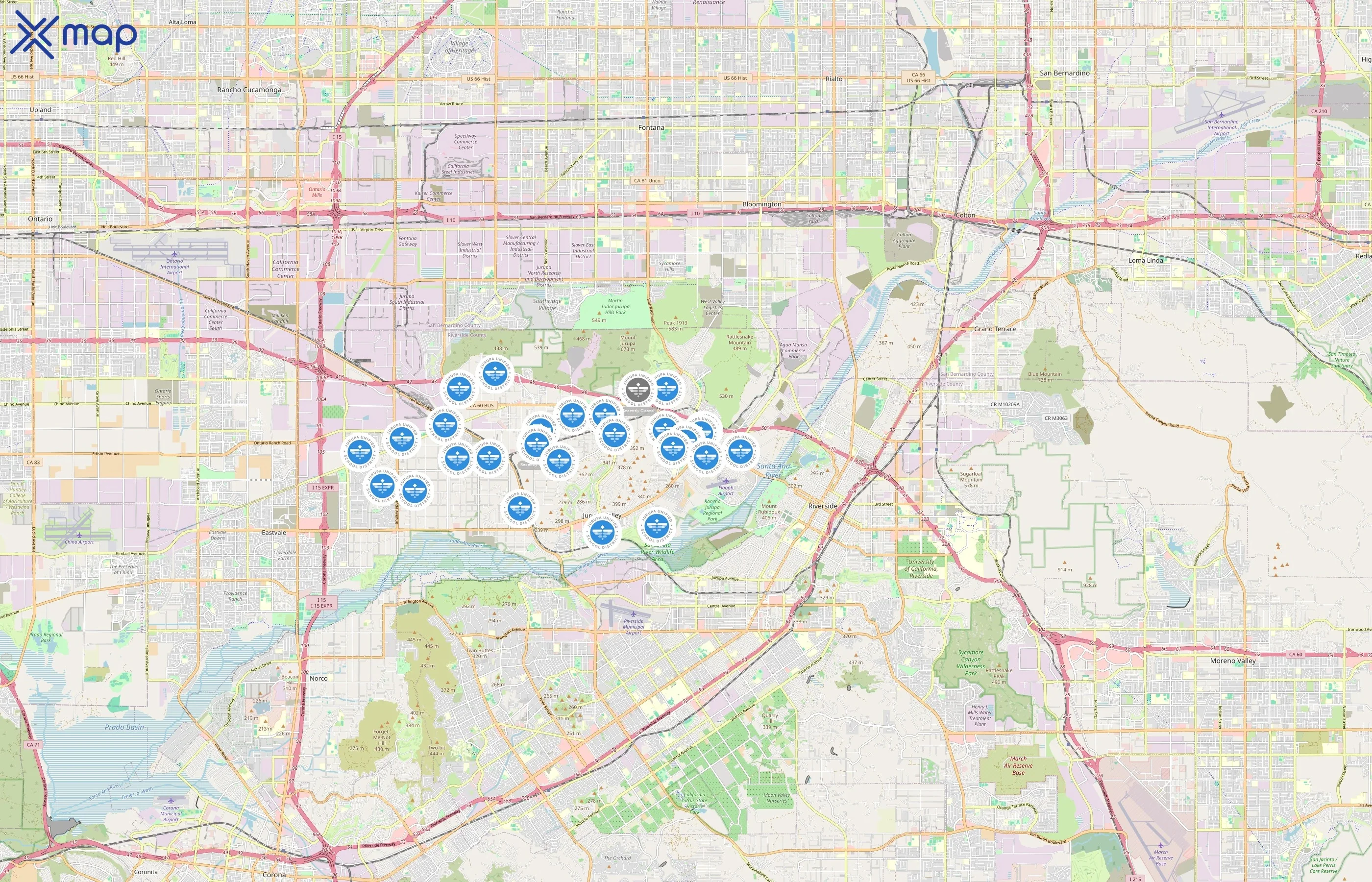 Jurupa Unified School District area coverage