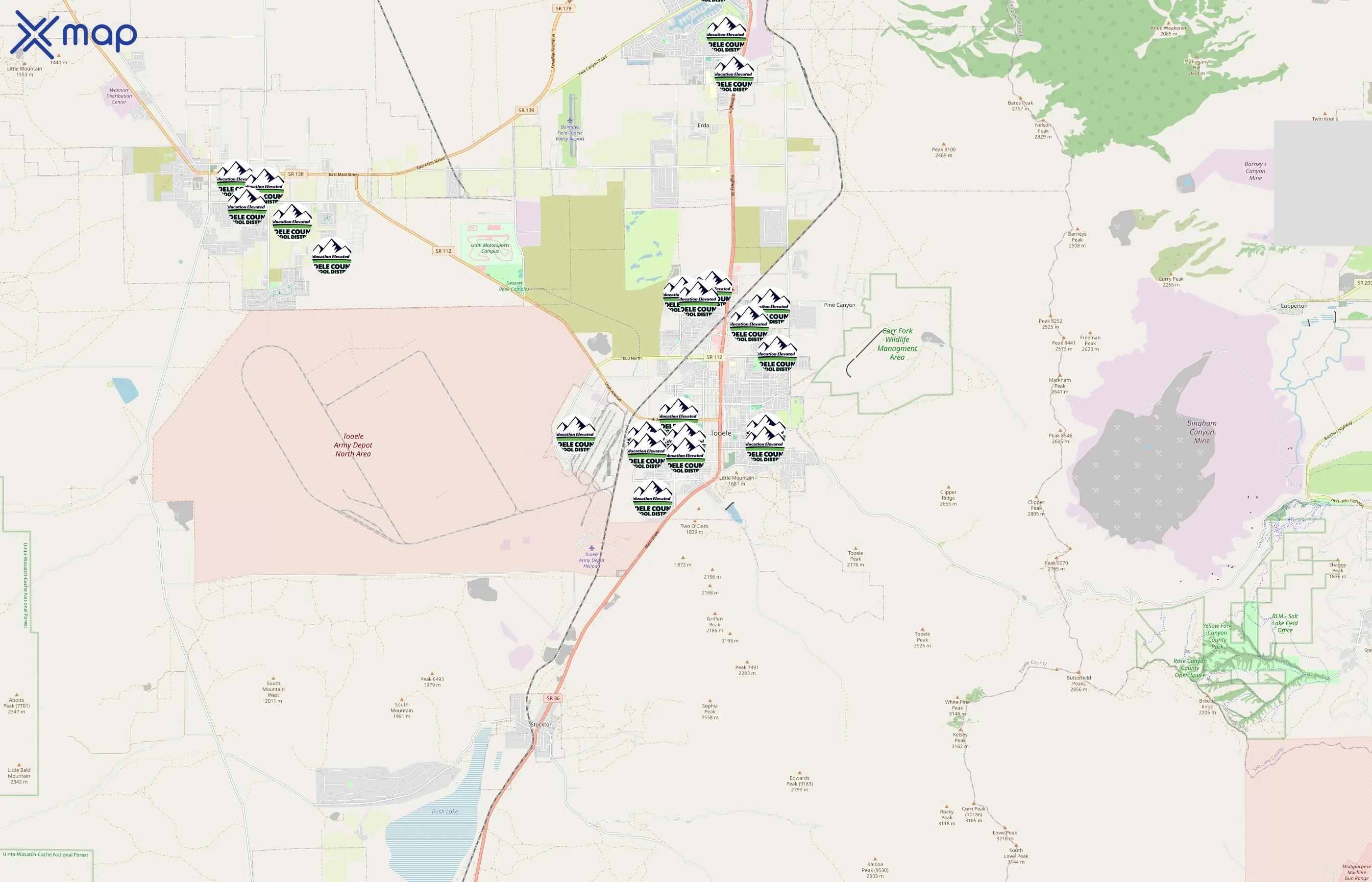Tooele County School District area coverage