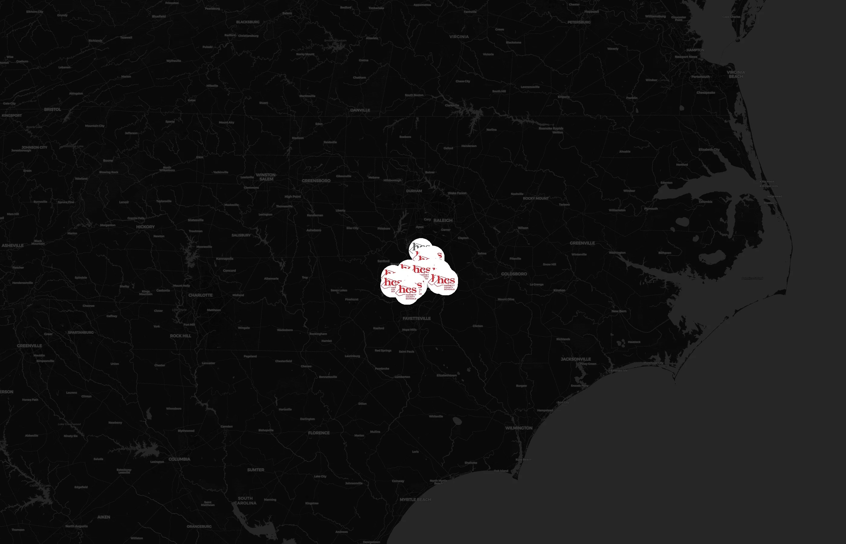 Harnett County Schools city distribution
